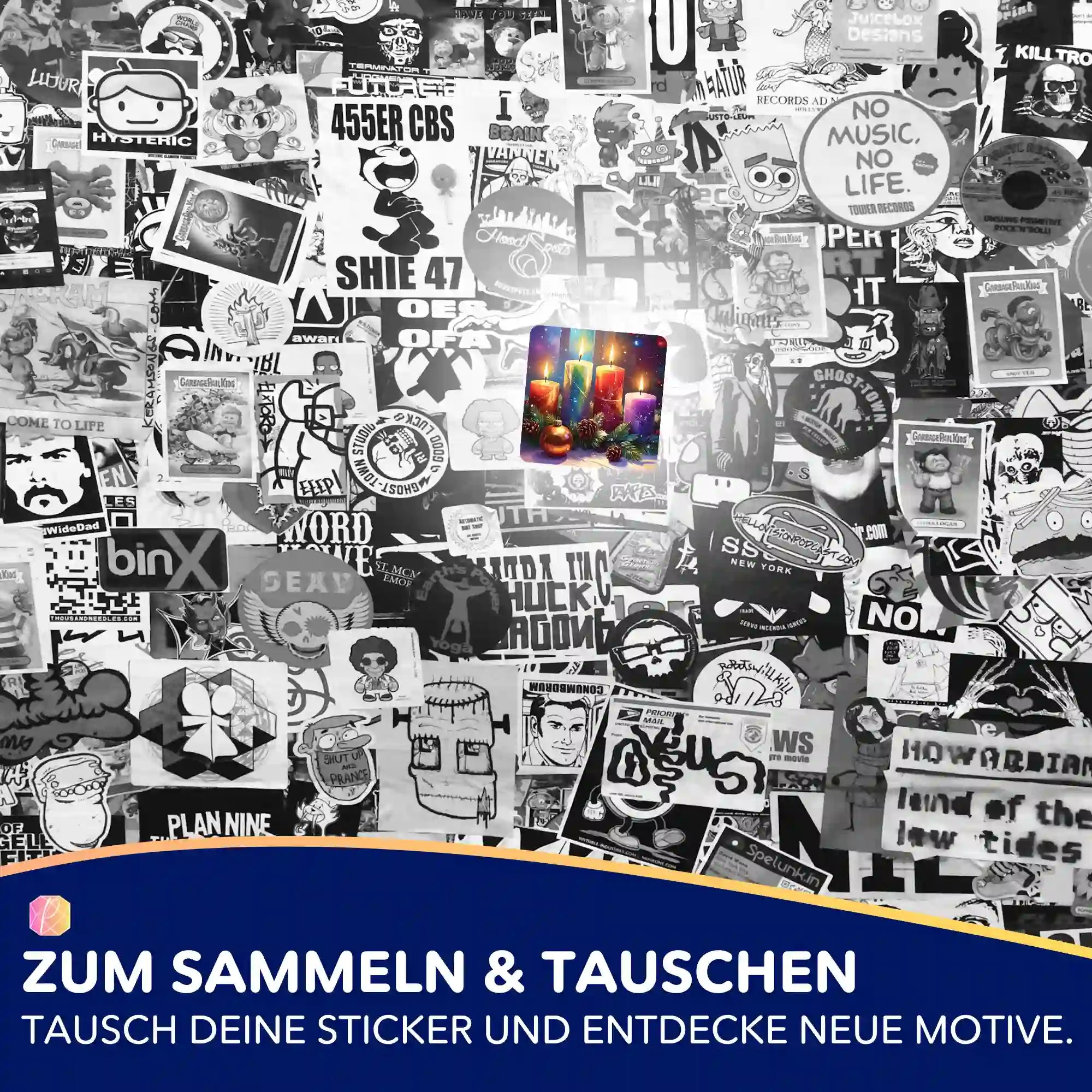 Aufkleber 5er-Set - Adventsgesteck