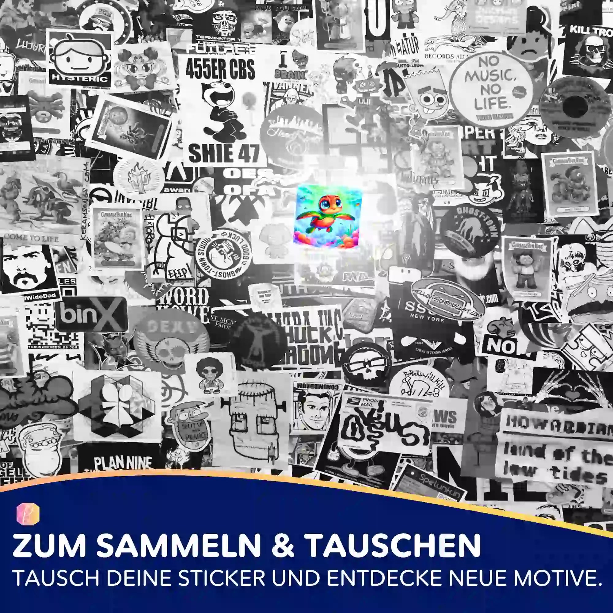 Aufkleber 5er-Set - Lotta, die kleine Meeresschildkröte