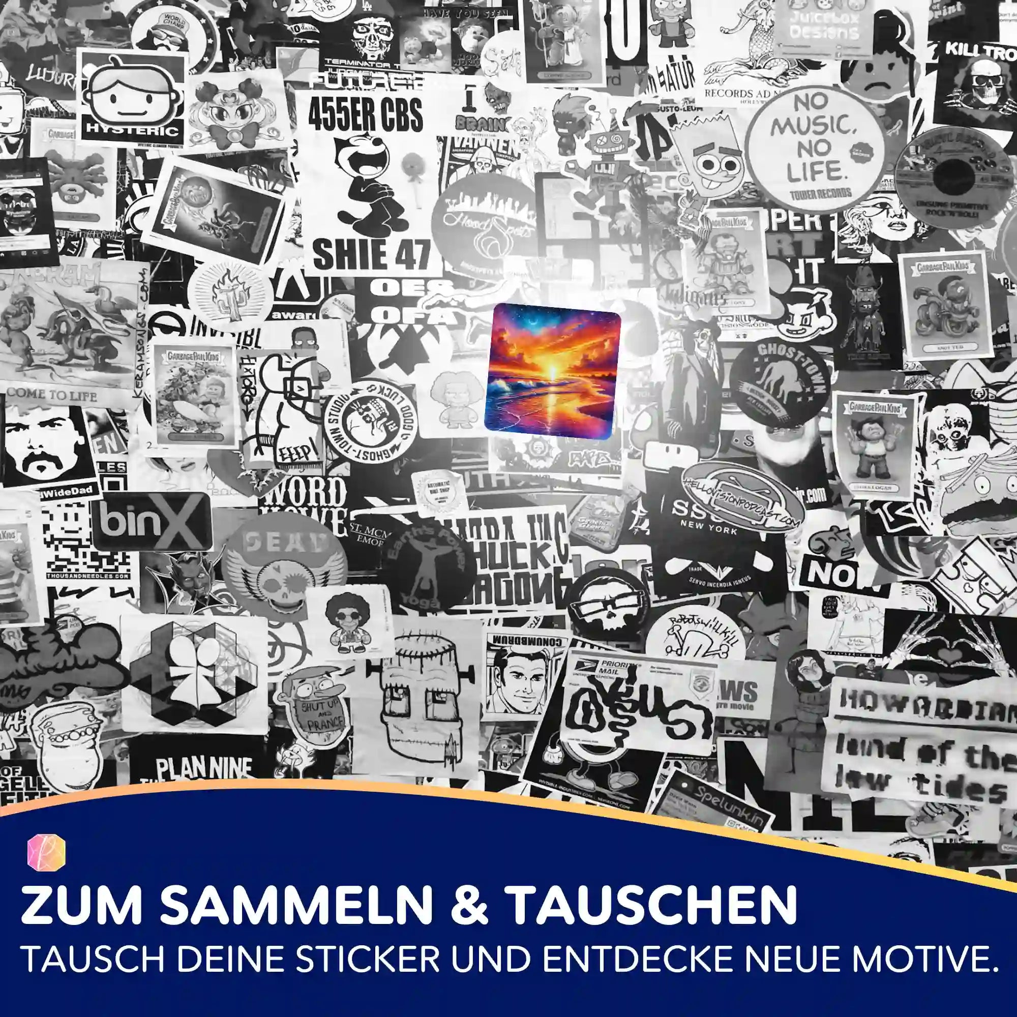 Aufkleber 5er-Set - Zwischen Sonne und Sterne