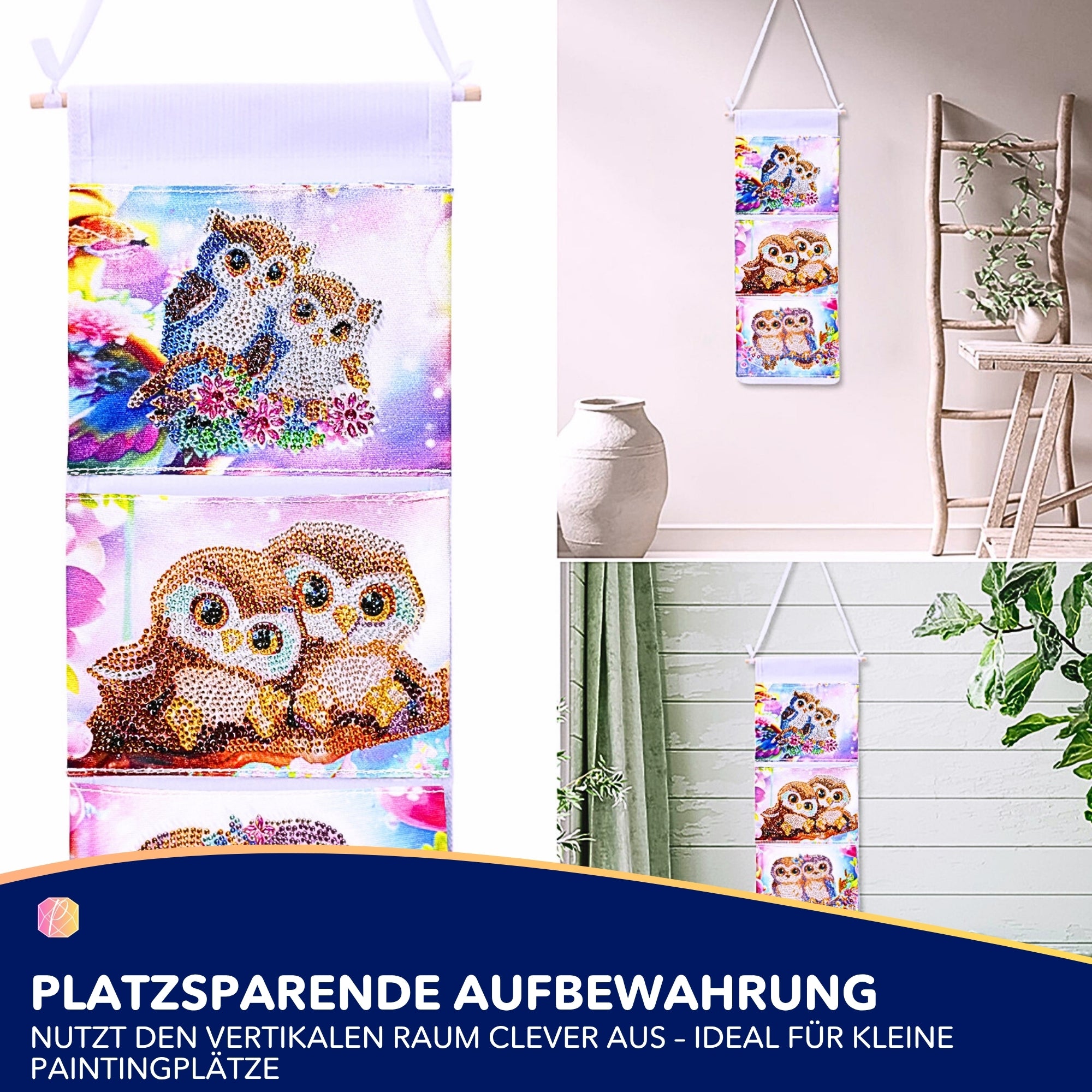 Diamond Painting Aufbewahrung zum Bepainten - Eulen