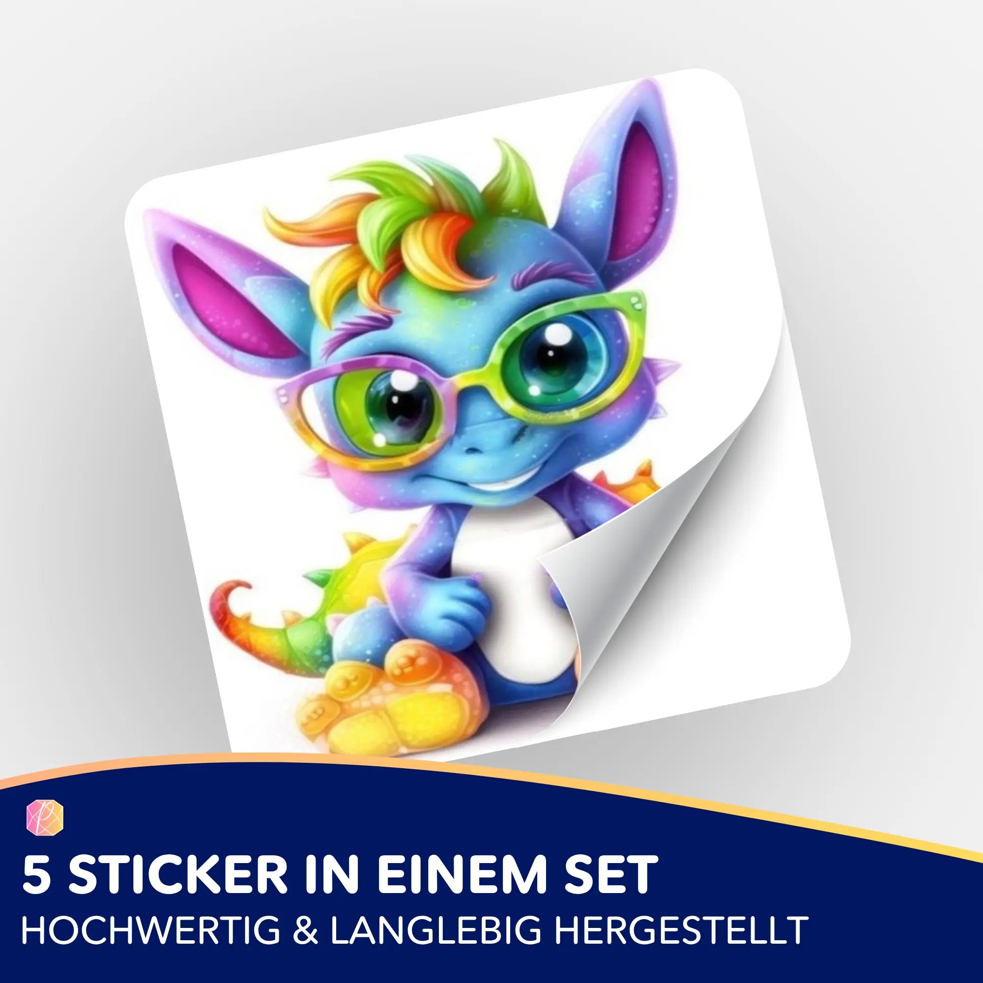 Aufkleber 5er-Set - Schlaubi Drache