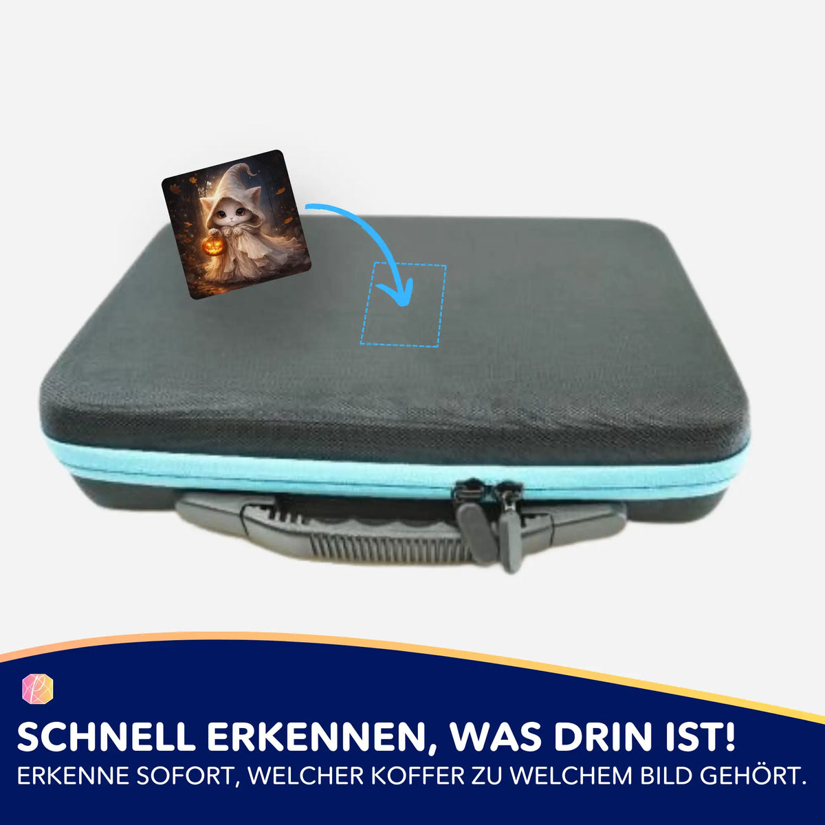 Picmondoo Aufkleber Set zur Organisation von Diamond Painting Koffern mit süßem Katzen-Sticker Motiv