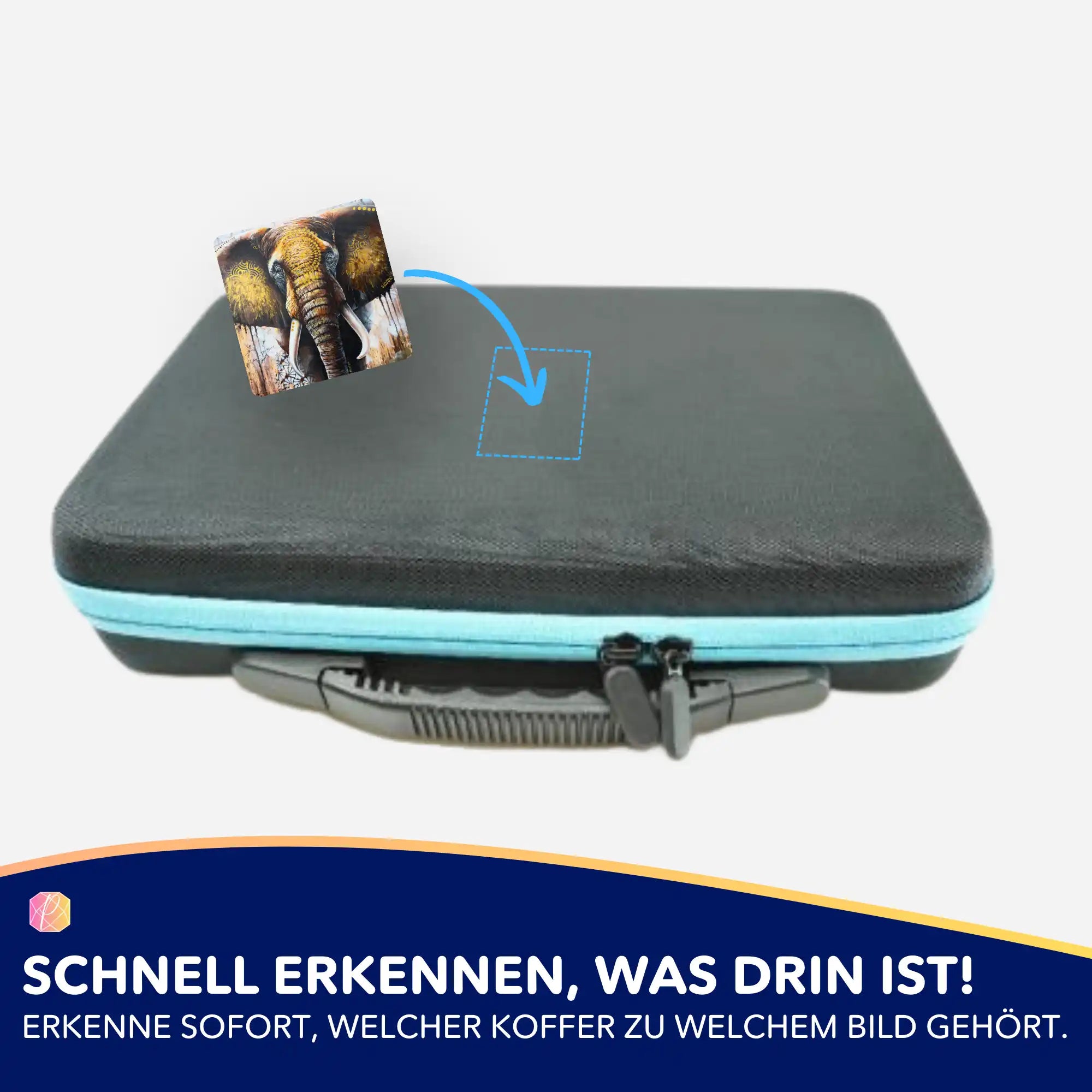 Picmondoo Diamond Painting Aufkleber zur Beschriftung von Koffern für Malen nach Zahlen und Diamanten Painting