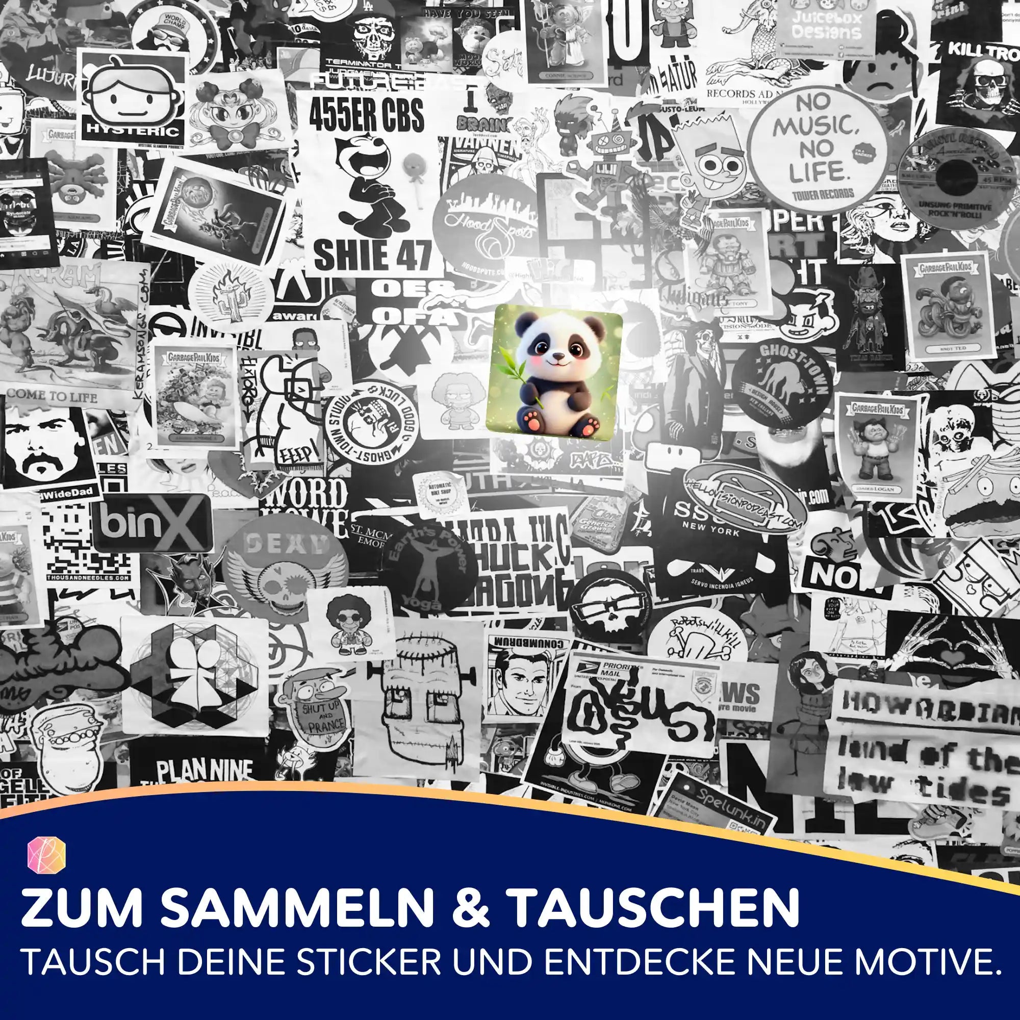 Aufkleber 5er-Set - Bambuslächeln