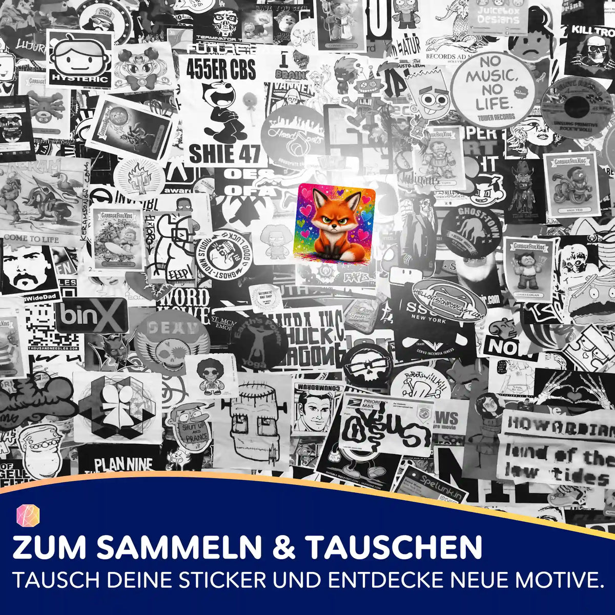 Buntes Miesefuchs-Sticker-Set für Diamond Painting Fans und zur Organisation von Malen nach Zahlen Bastelsets