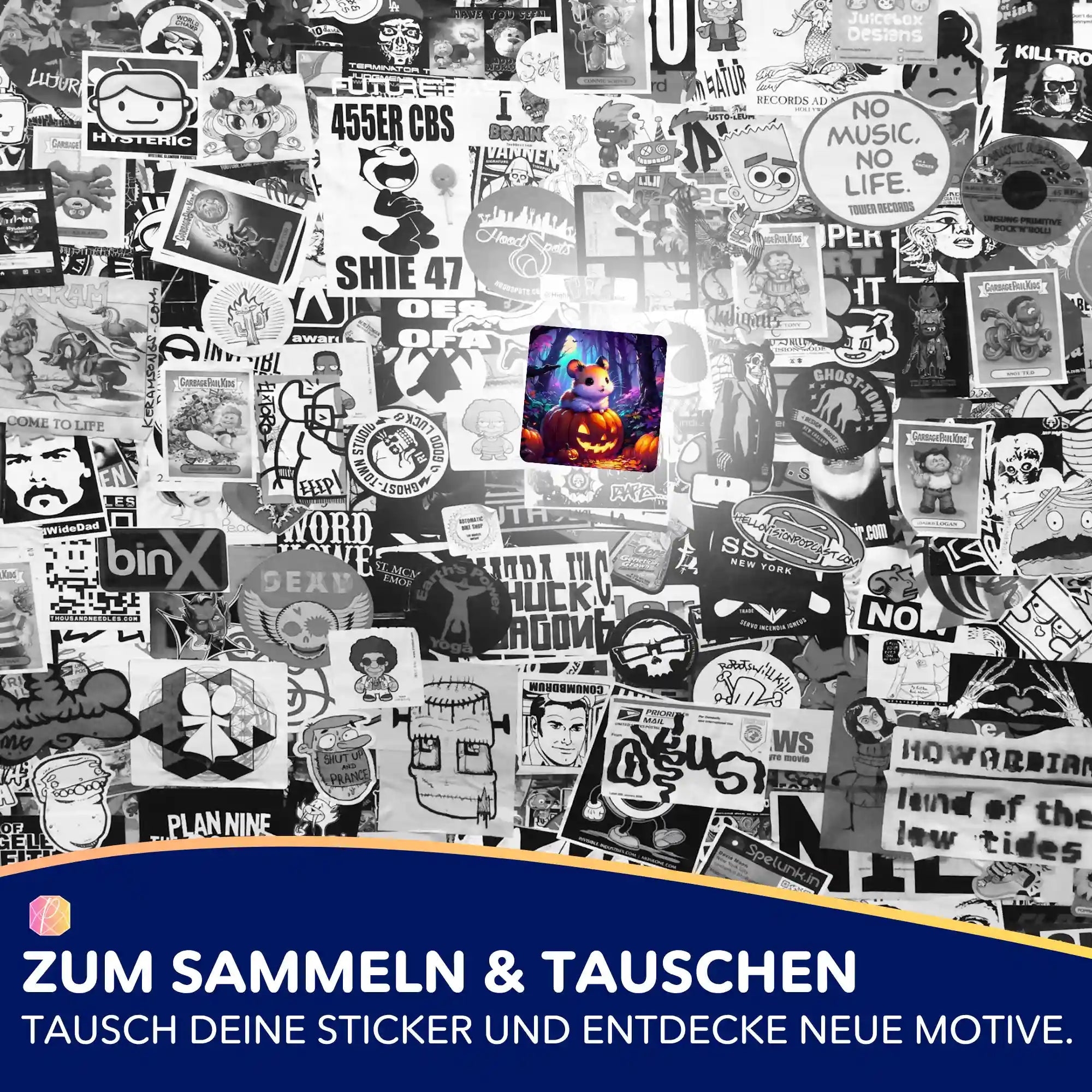 Picmondoo Sticker-Set Pumpkin Whispers für Diamond Painting zur Zubehörorganisation mit süßem Hamster-Motiv auf Kürbis