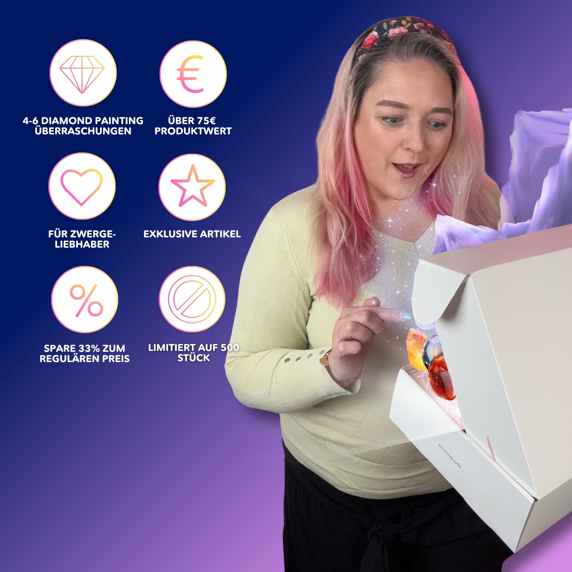 Diamond Painting Mystery-Box "Zwerge" (#1)