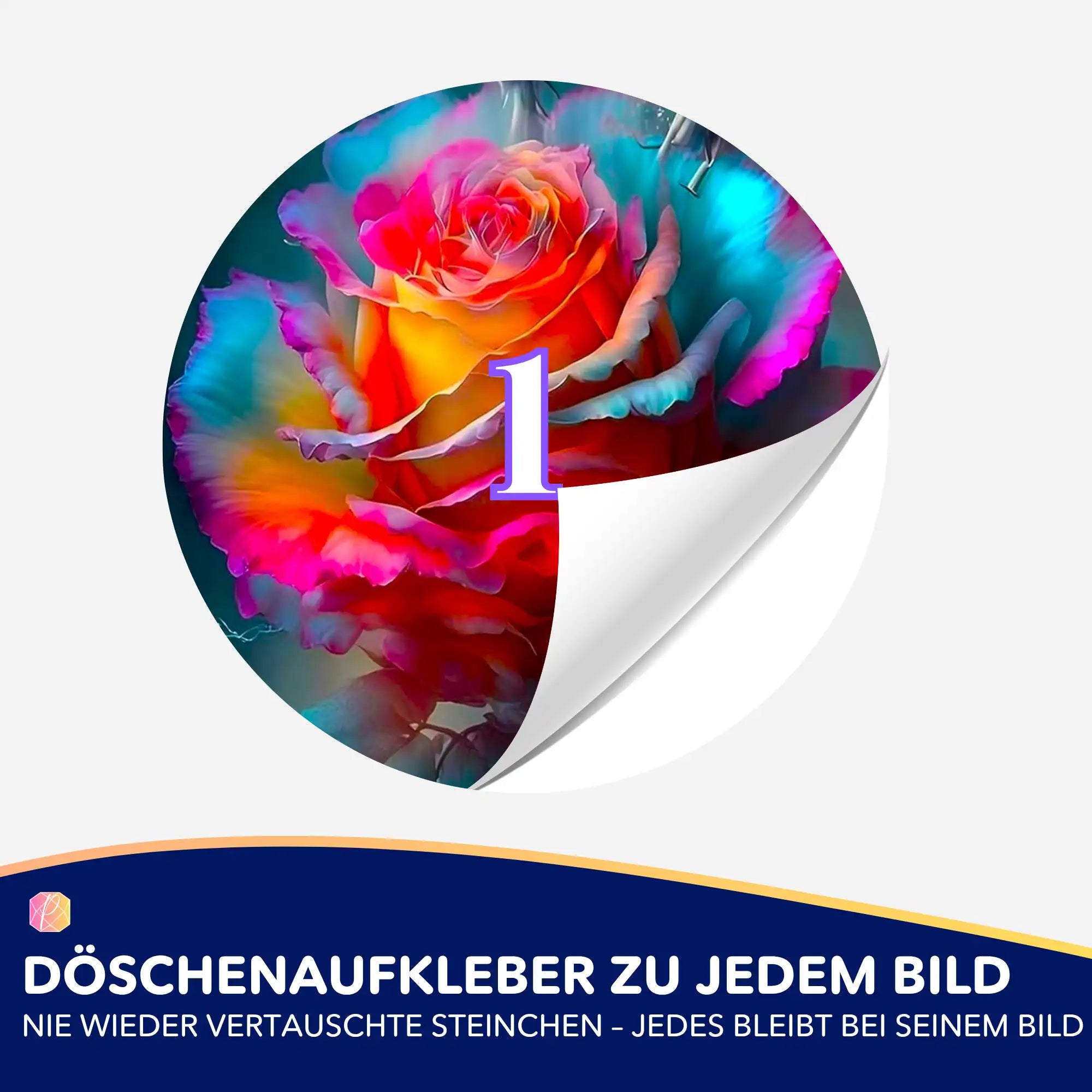 Döschenaufkleber - Zarte Rosenblüte