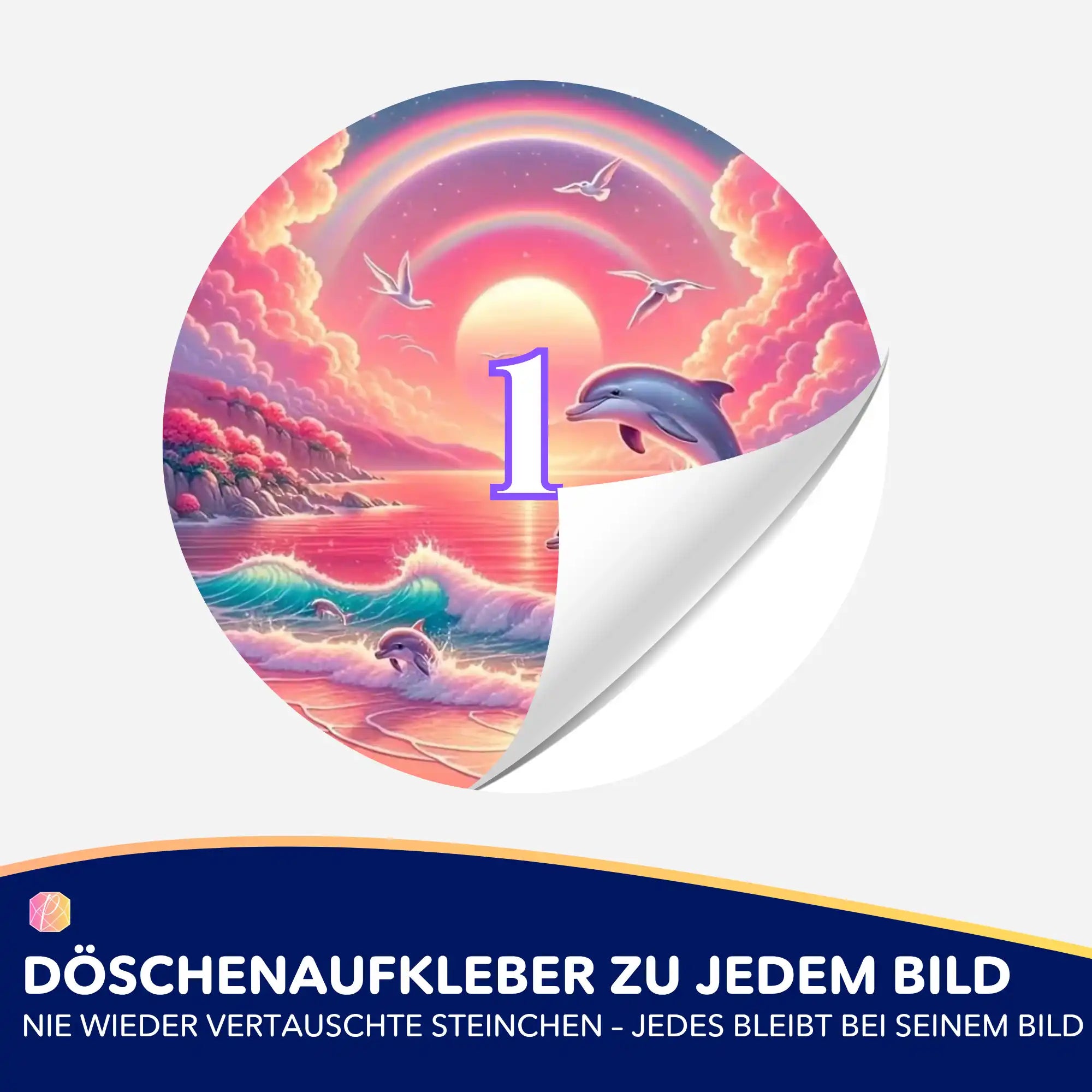 Döschenaufkleber - Pinkes Meeresrauschen