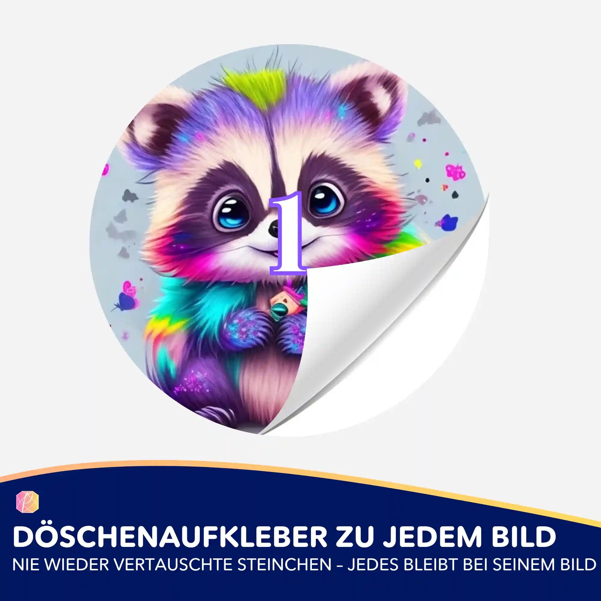 Döschenaufkleber - Waschbär - Willibald