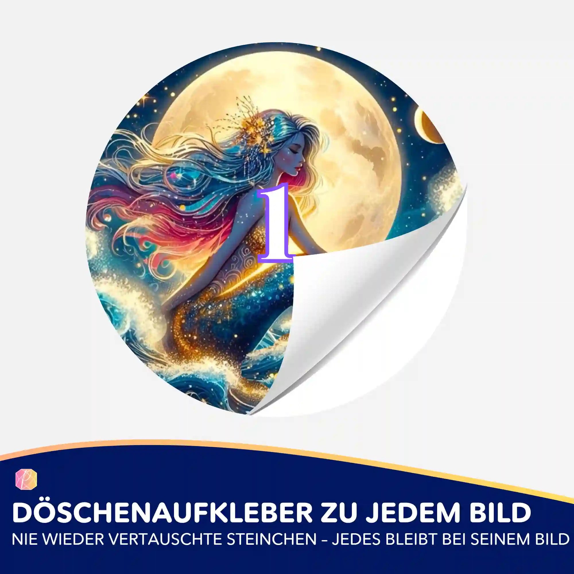 Döschenaufkleber - Meerjungfrau im Sternenhimmel