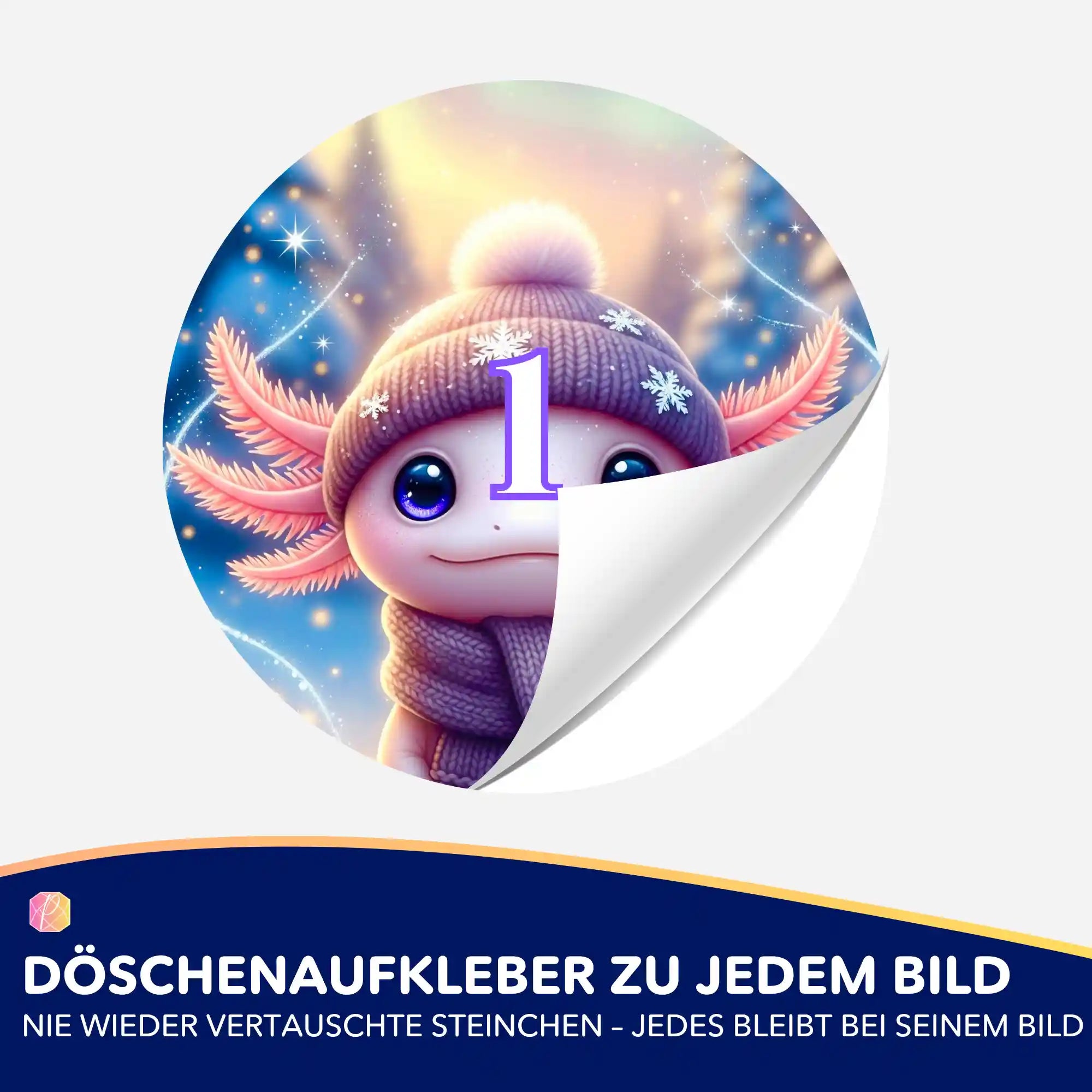 Döschenaufkleber - Axolotl im Urlaub