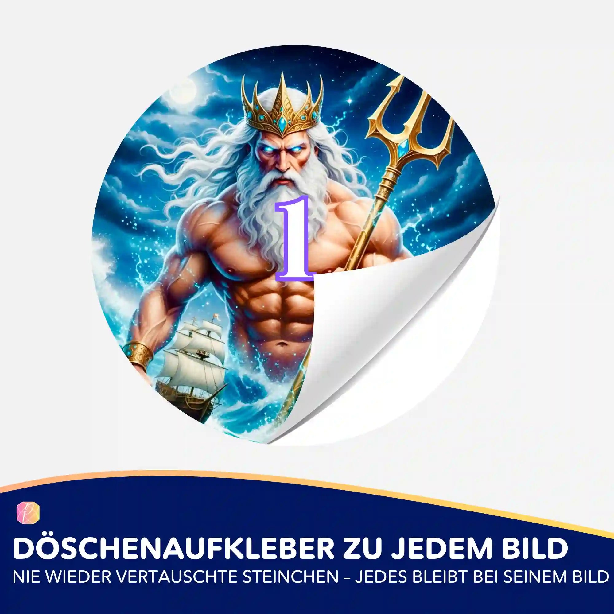 Döschenaufkleber - Poseidon