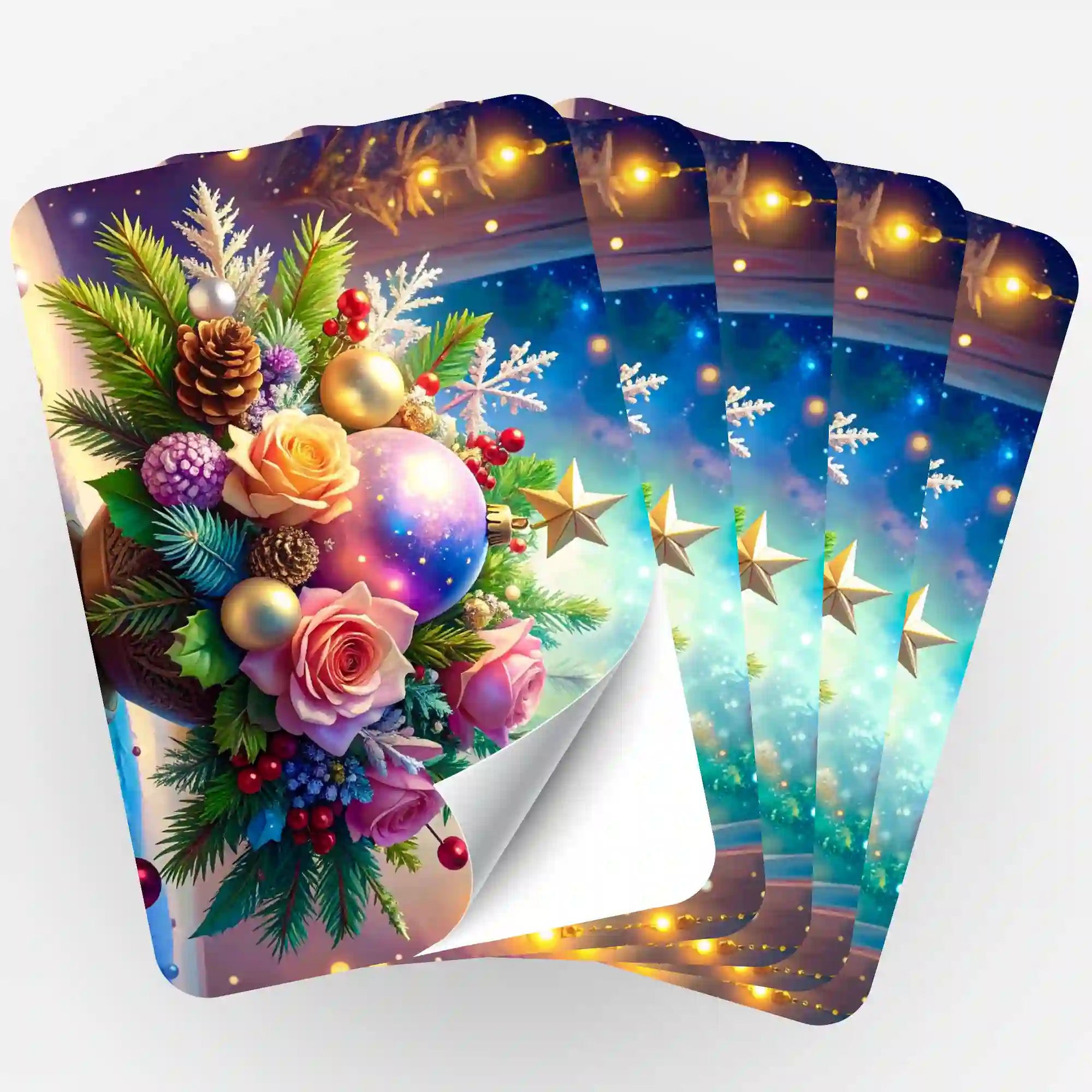 Aufkleber 5er-Set - Weihnachtsgesteck