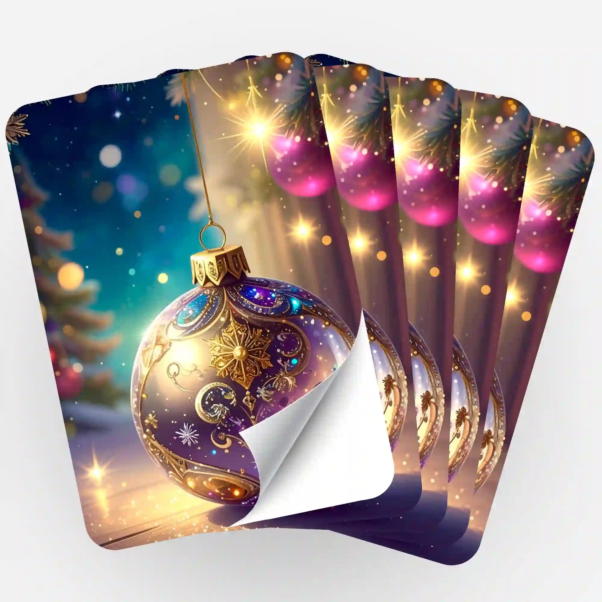 Aufkleber 5er-Set - Zauberhafte Weihnachtskugel