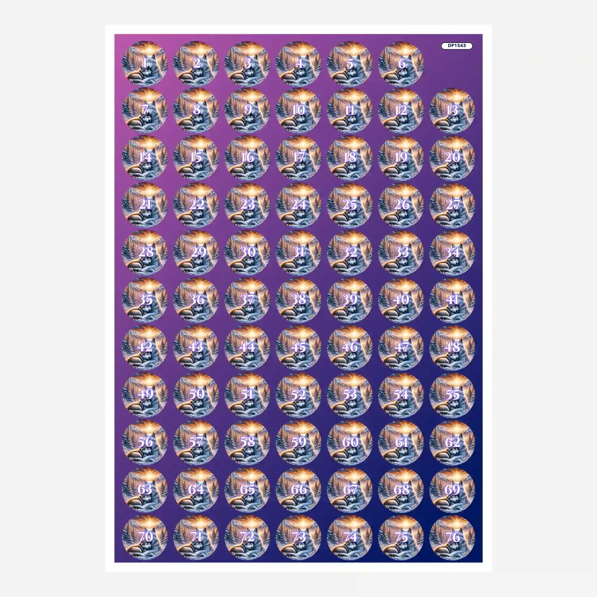 Döschenaufkleber - Wolfliebe im Sonnenaufgang