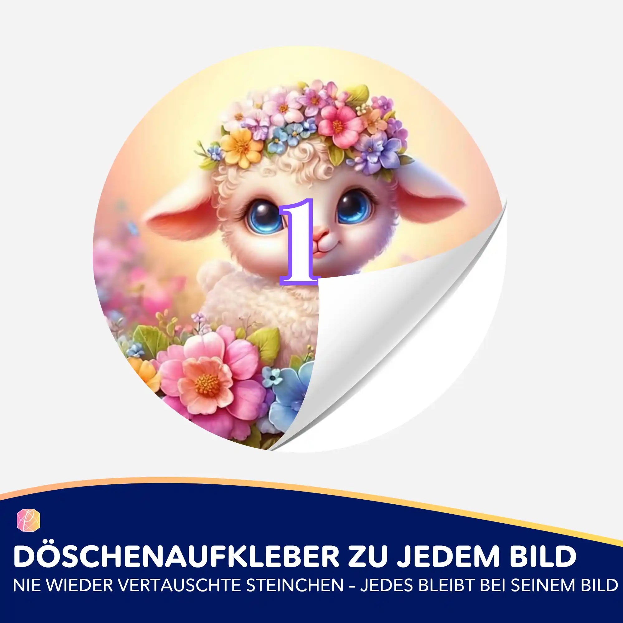 Döschenaufkleber - Osterlämmchen Lupina