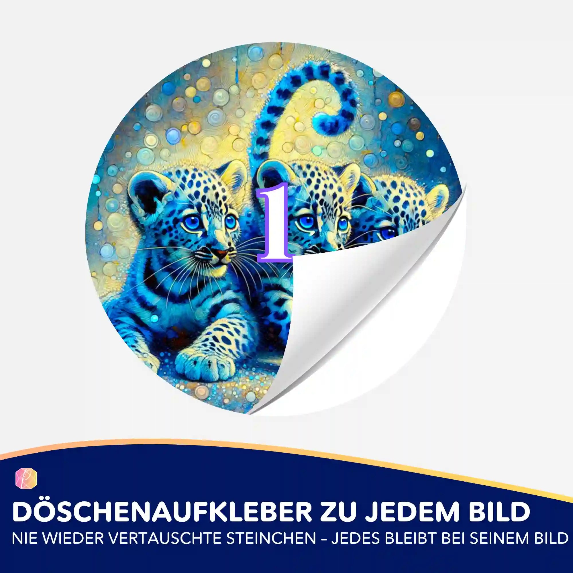 Döschenaufkleber - Leopardenbabys