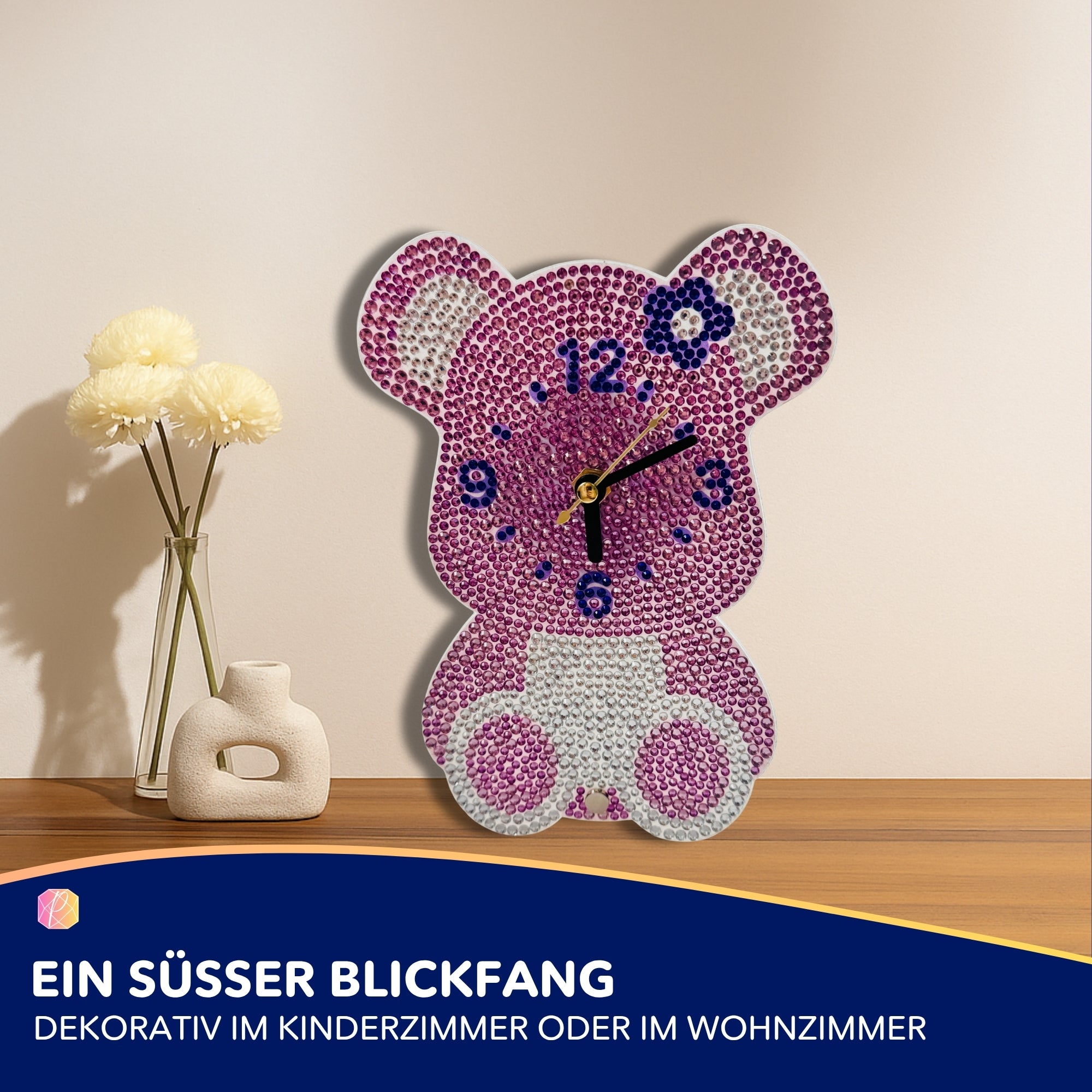 Diamond Painting Standuhr Bär
