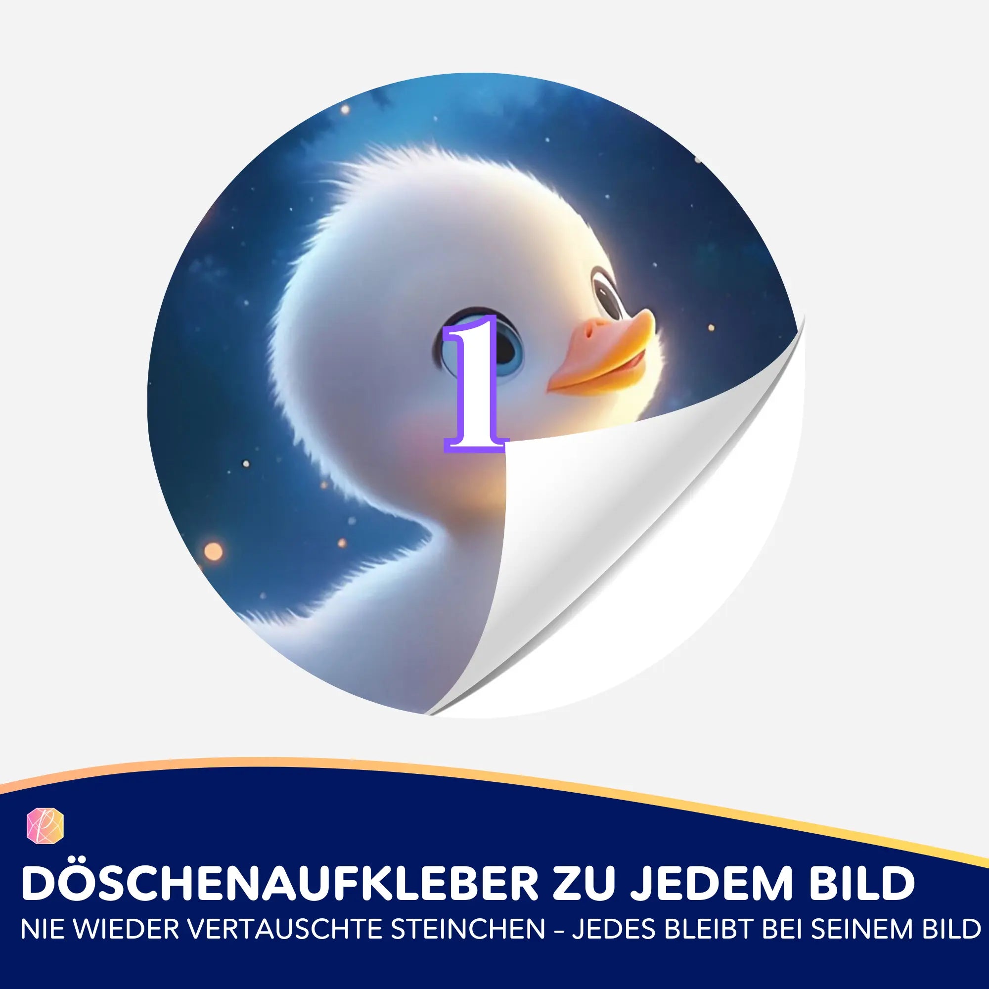 Döschenaufkleber - Glitzer Entlein