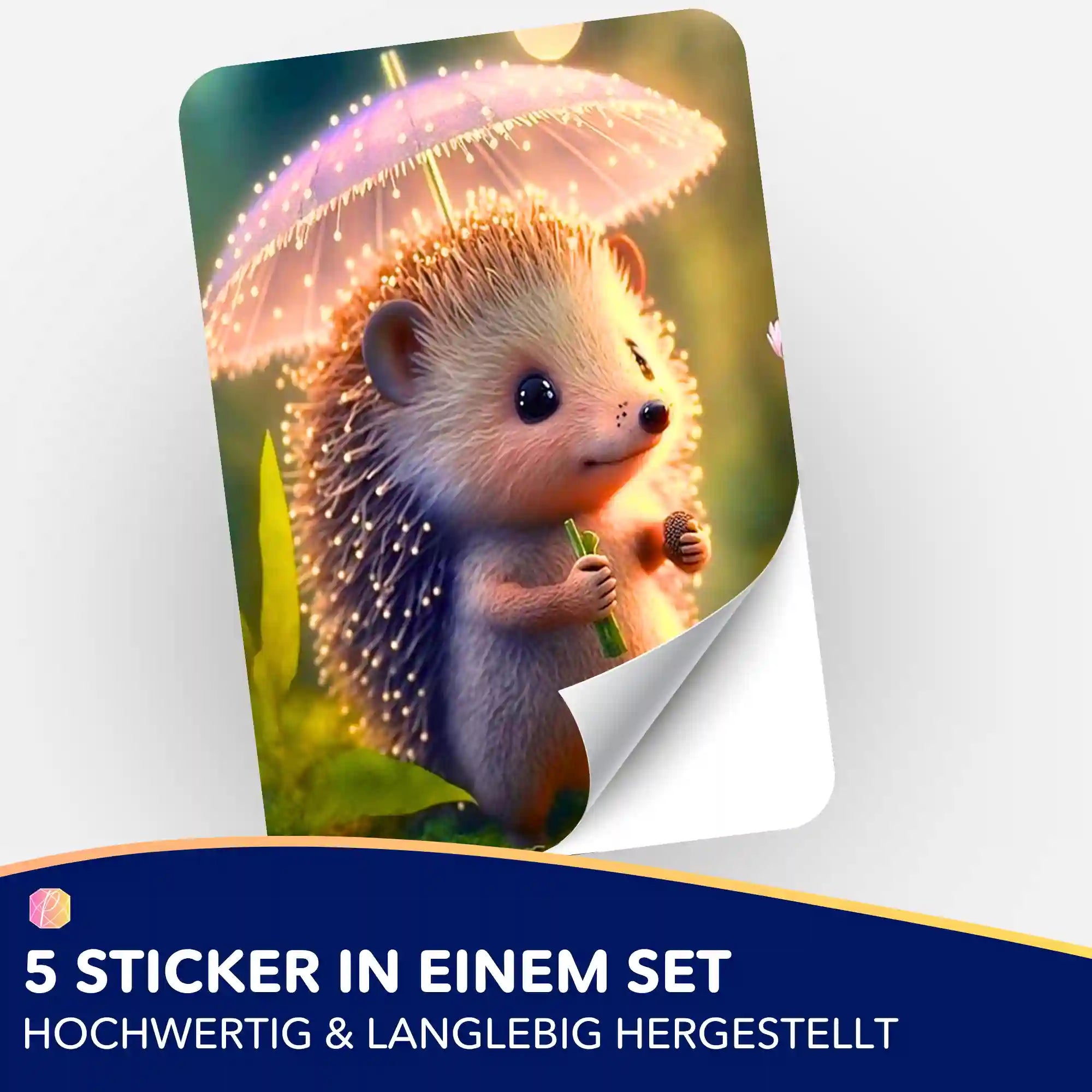 Aufkleber 5er-Set - Igelchen im Sonnenlicht