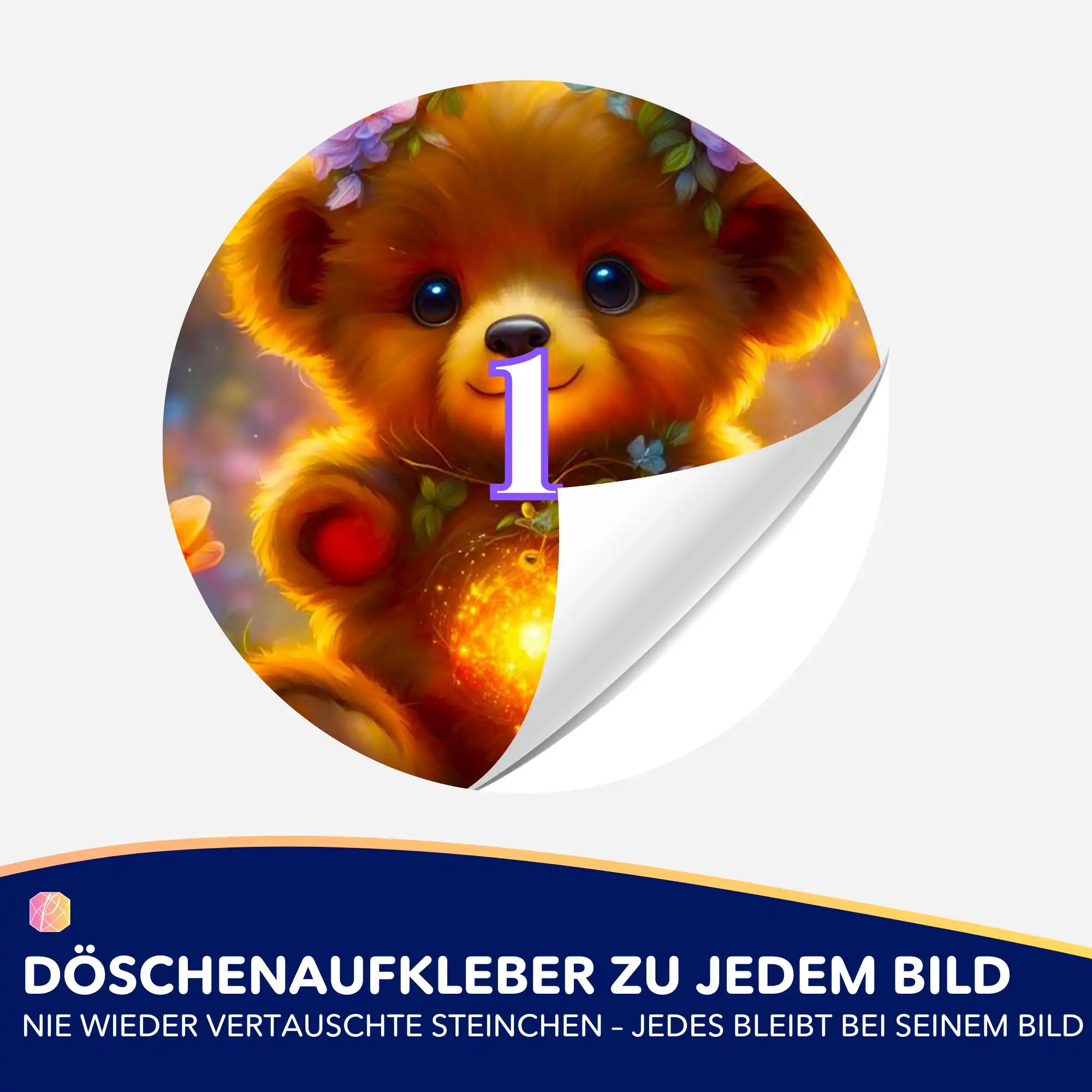 Döschenaufkleber - Kleiner Leuchtbär