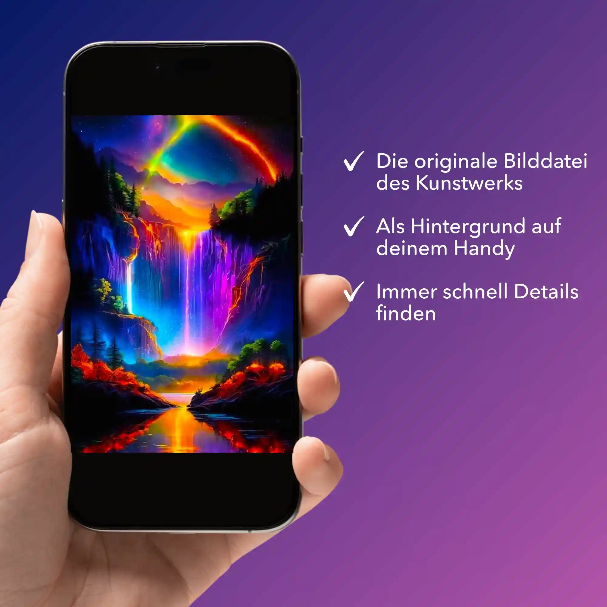 Digitale Bildmappe - Nachtleuchten am Wasserfall