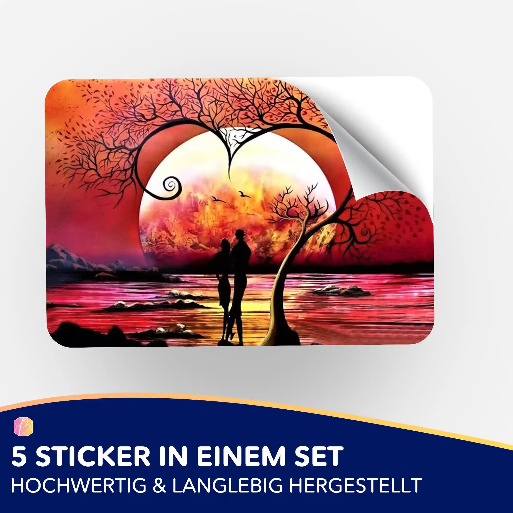 Aufkleber 5er-Set - Baum der Liebe