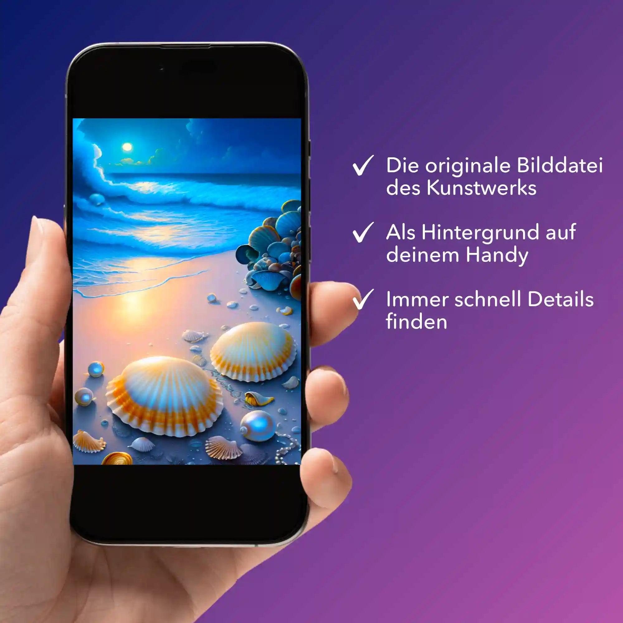 Digitale Bildmappe - Strand im Nachtglanz