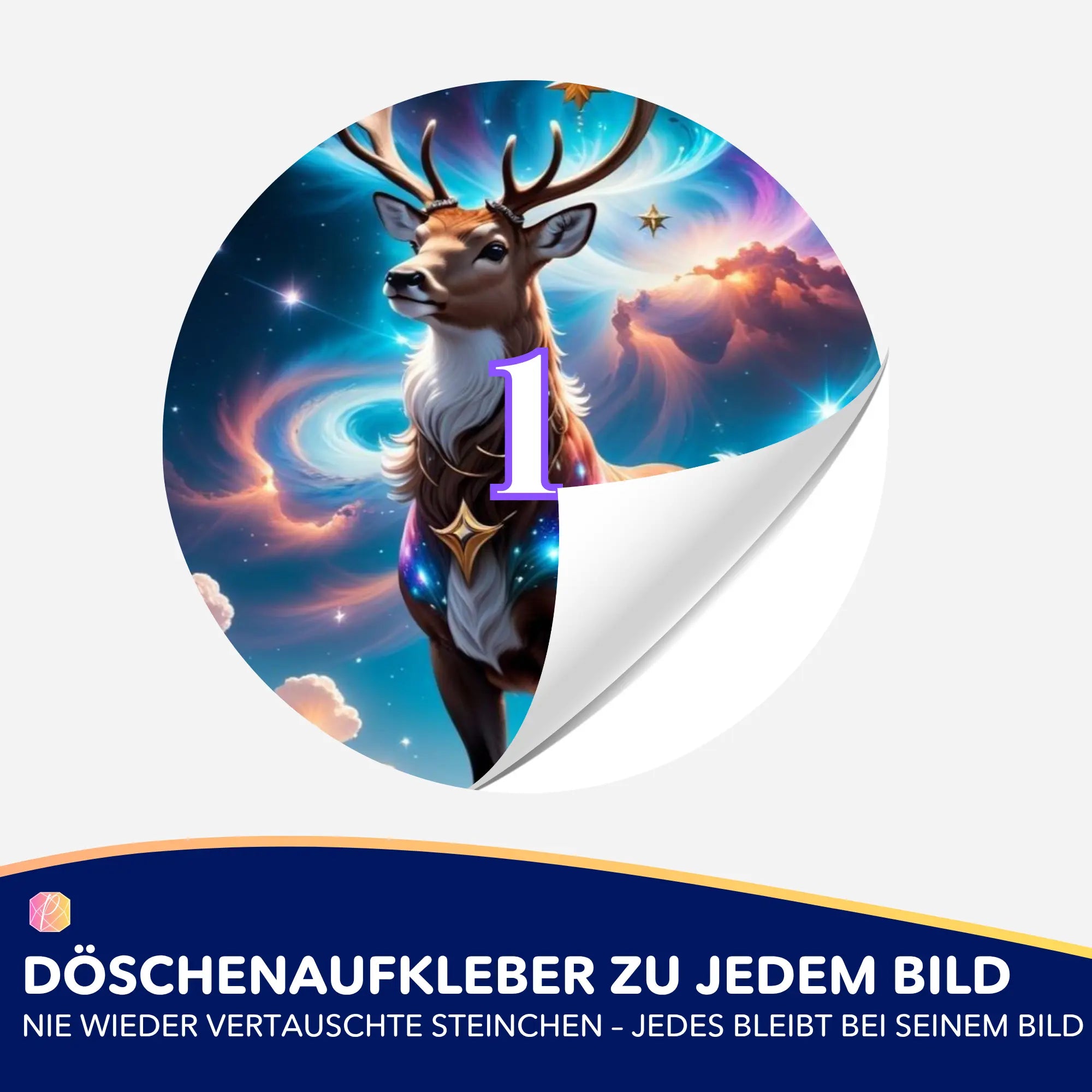 Döschenaufkleber - Rentier im Abendzauber