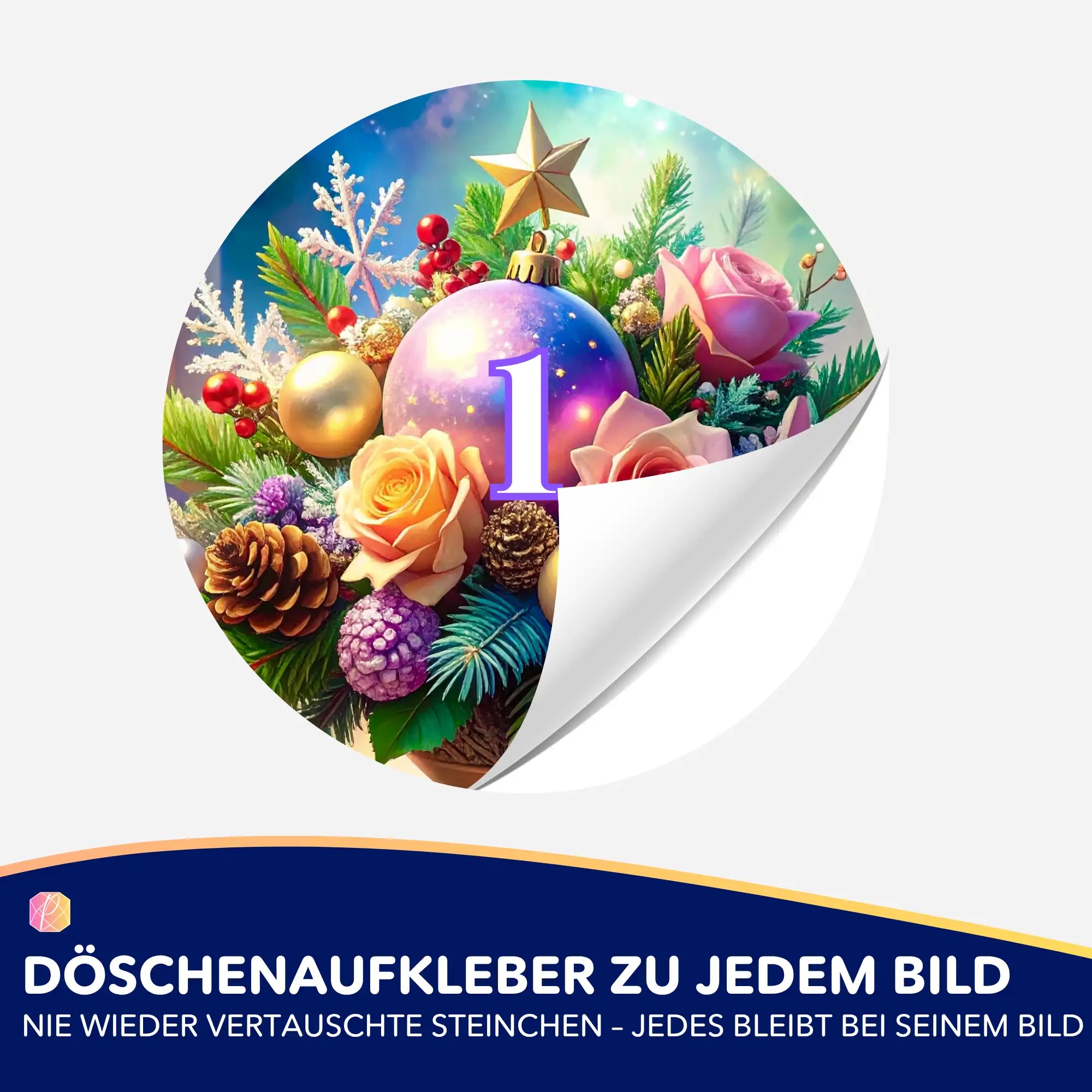 Döschenaufkleber - Weihnachtsgesteck