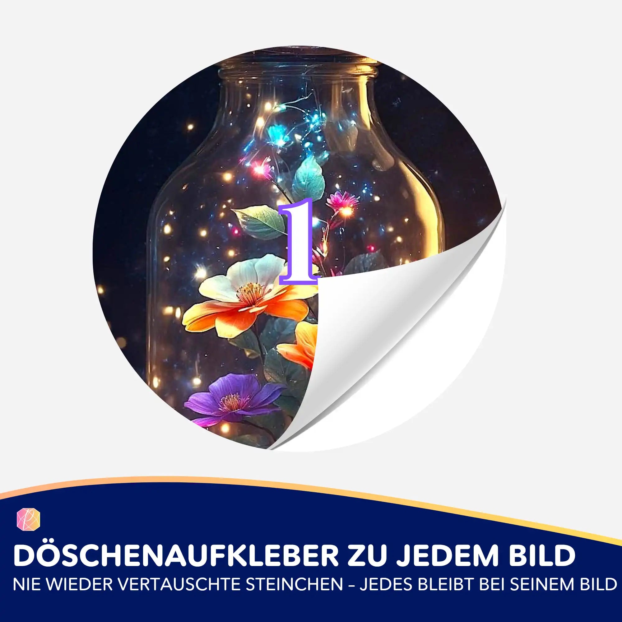 Döschenaufkleber - Leuchtender Blütenzauber