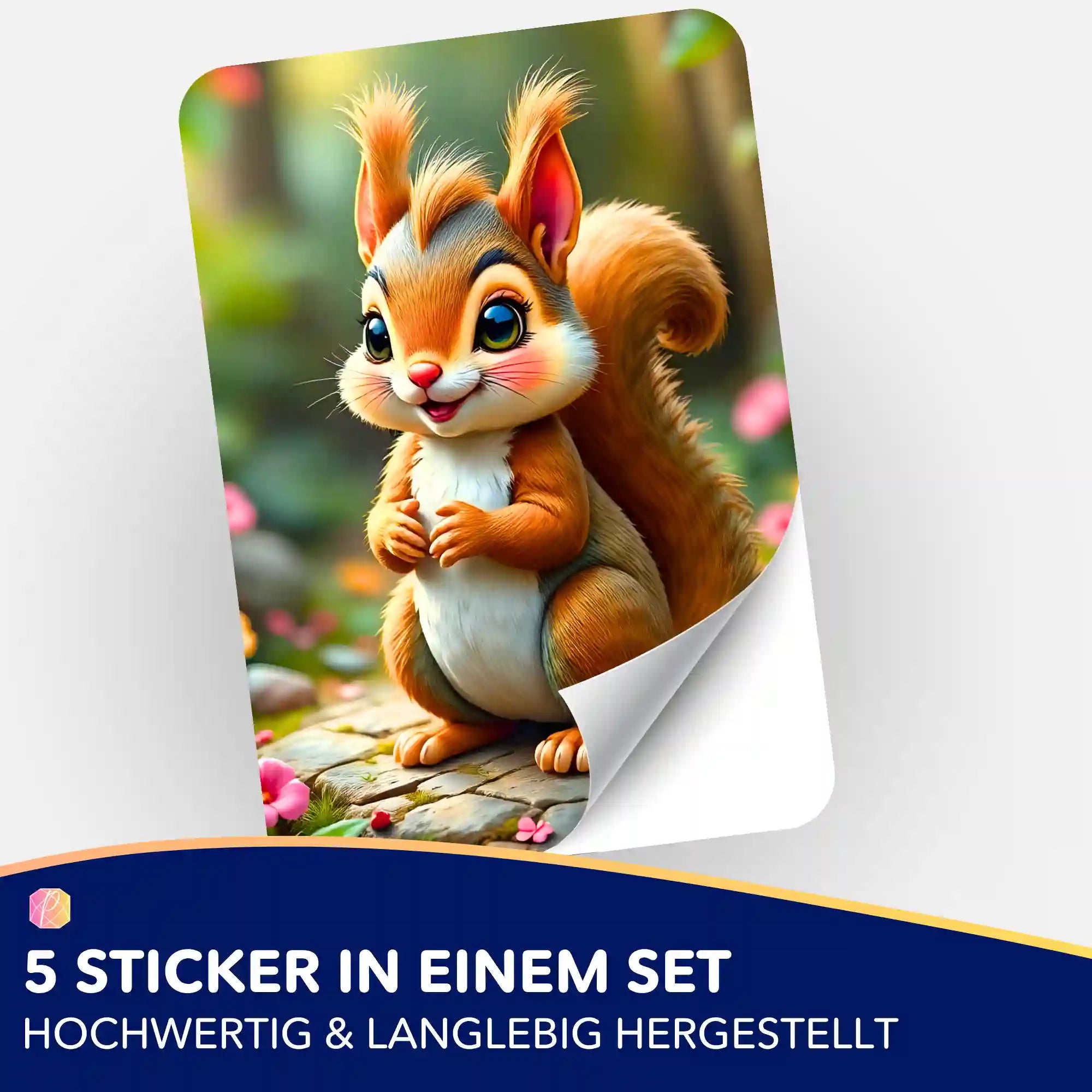 Aufkleber 5er-Set - Elvis Eichhörnchen