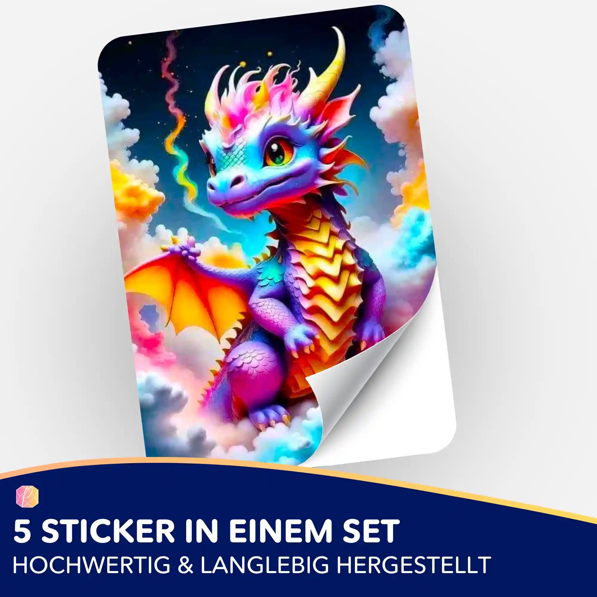 Aufkleber 5er-Set - Baby Dragon