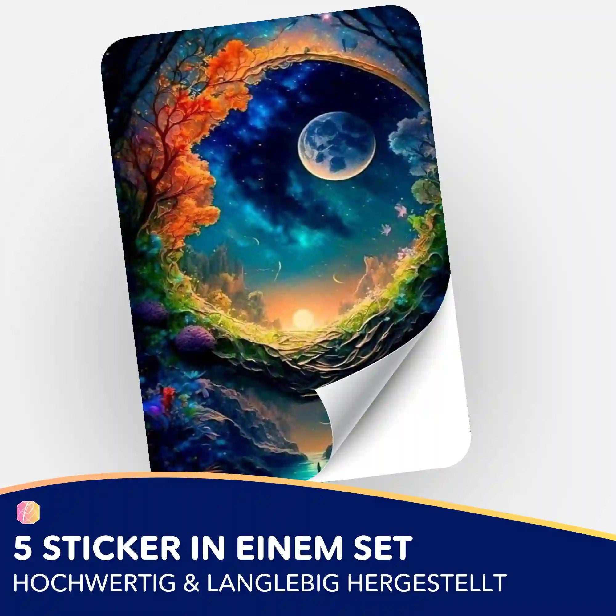 Aufkleber 5er-Set - Mondblick "Limited Edition"