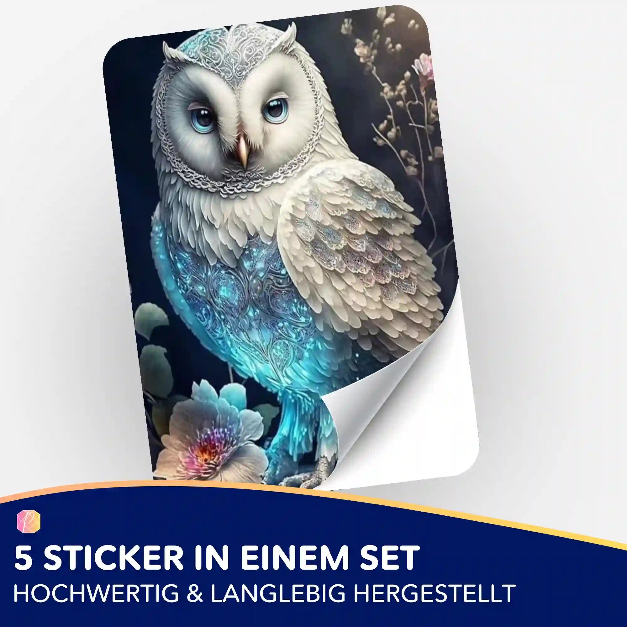 Aufkleber 5er-Set - White Owl