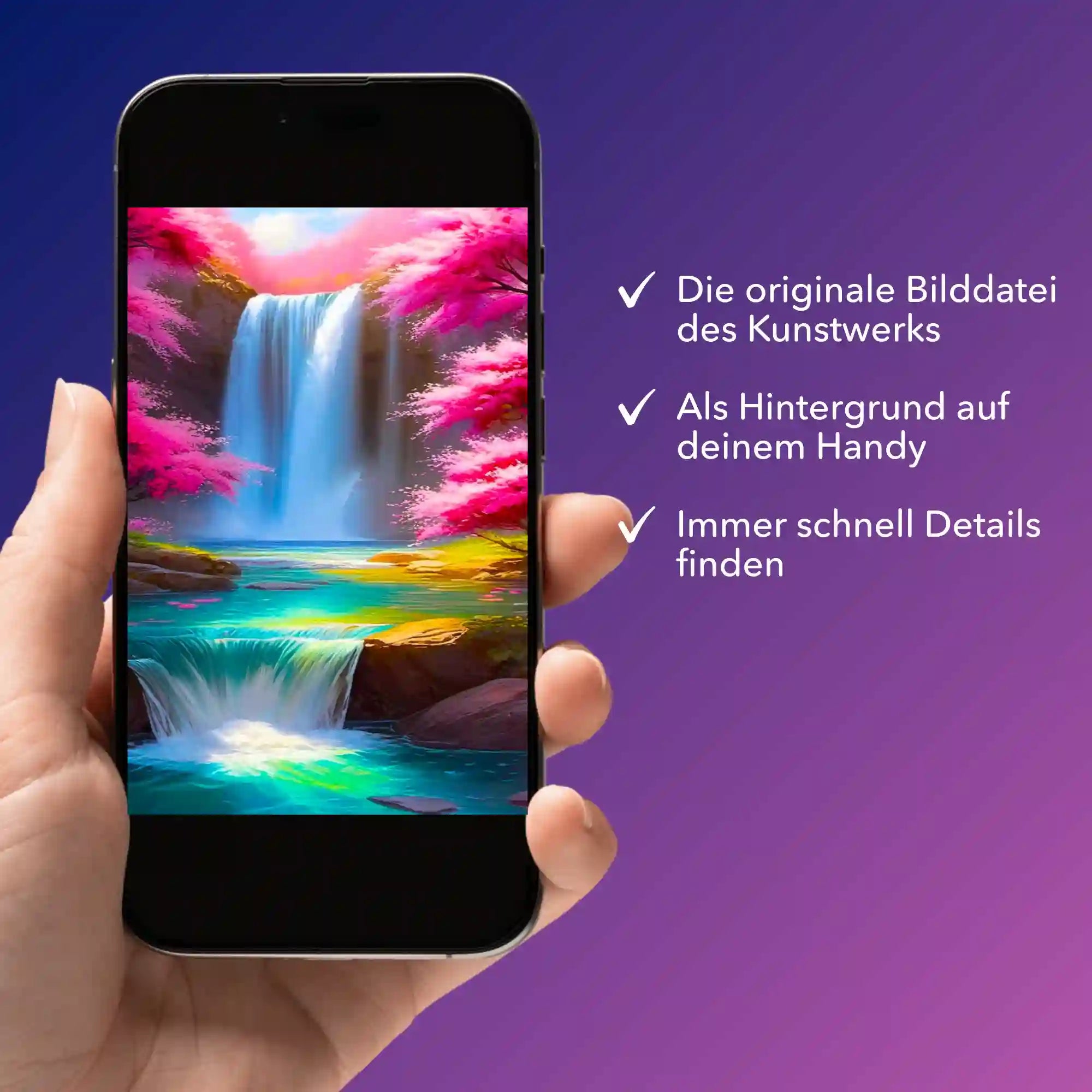 Digitale Bildmappe - Kirschblüten am Wasserfall