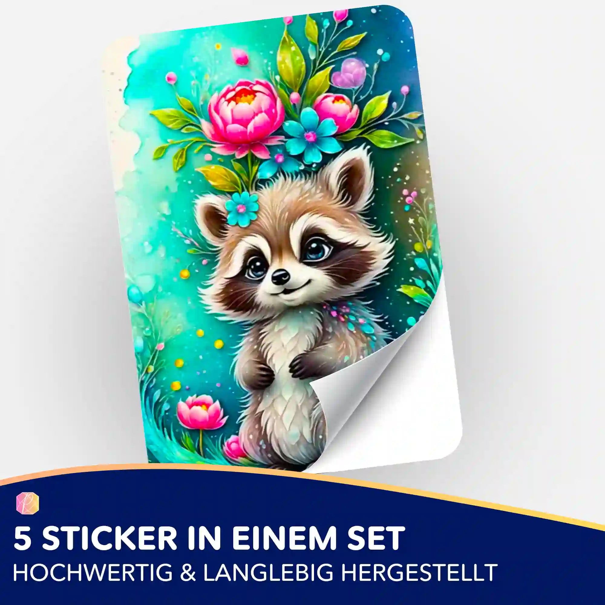 Aufkleber 5er-Set - Willi liebt Blumen "Limited Edition"