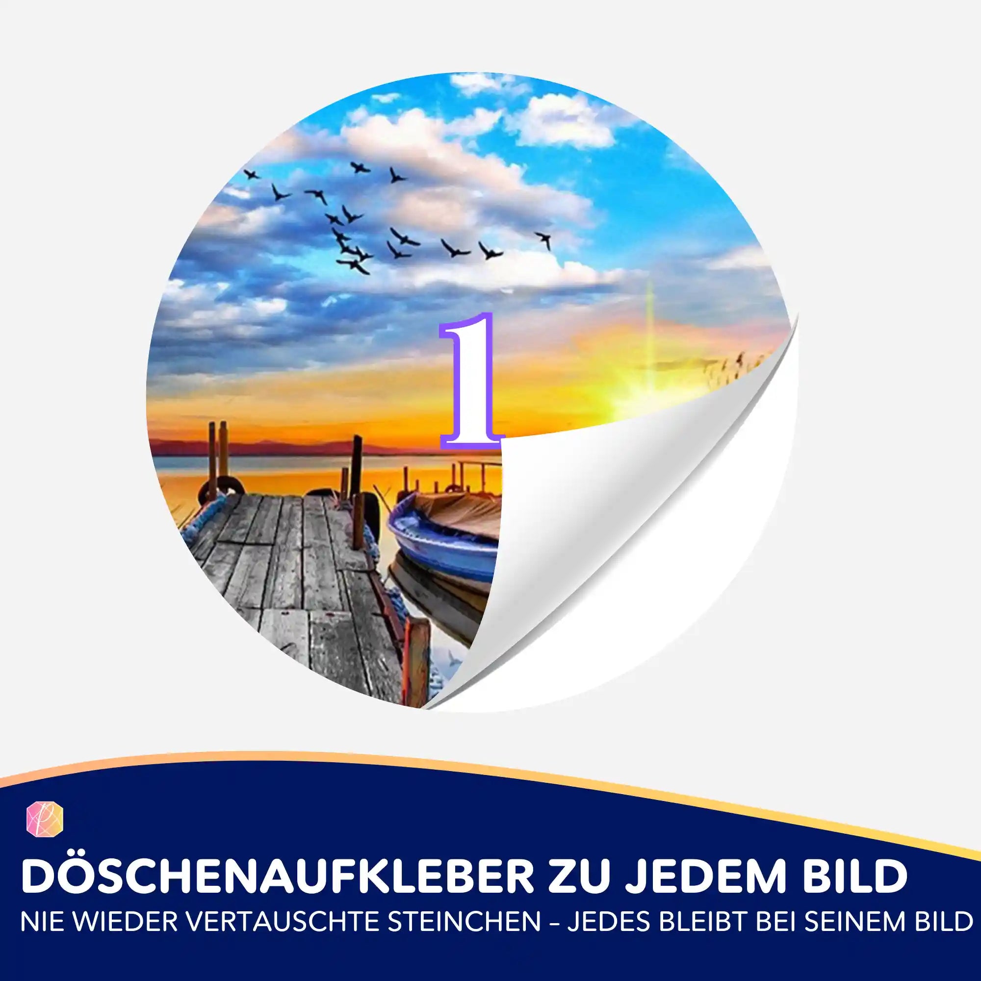 Döschenaufkleber - Sonniger Abend am See