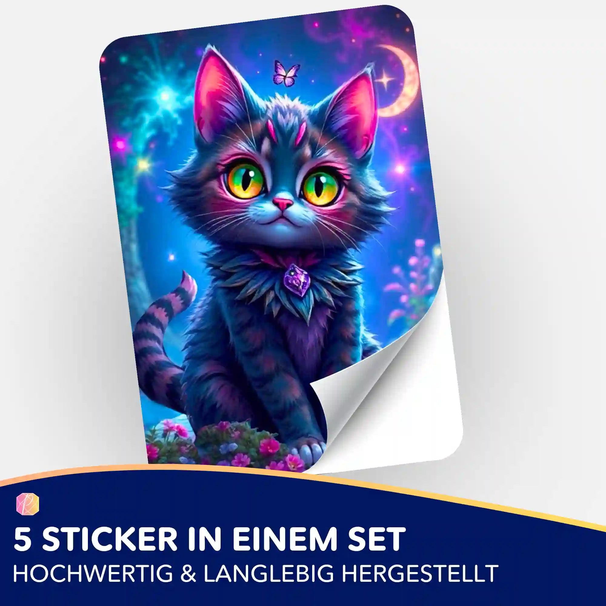 Aufkleber 5er-Set - Night Cat