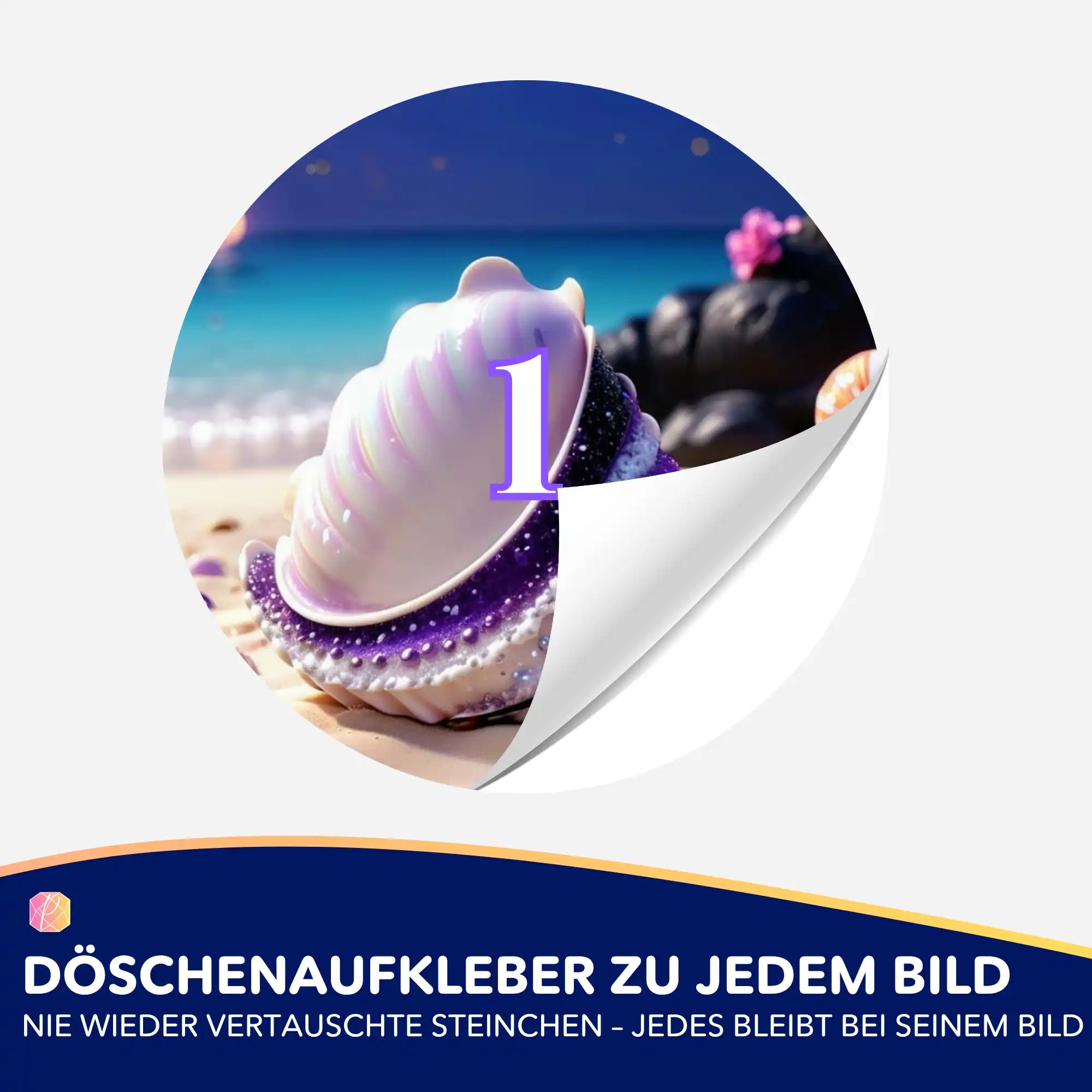 Döschenaufkleber - Muschel Violett