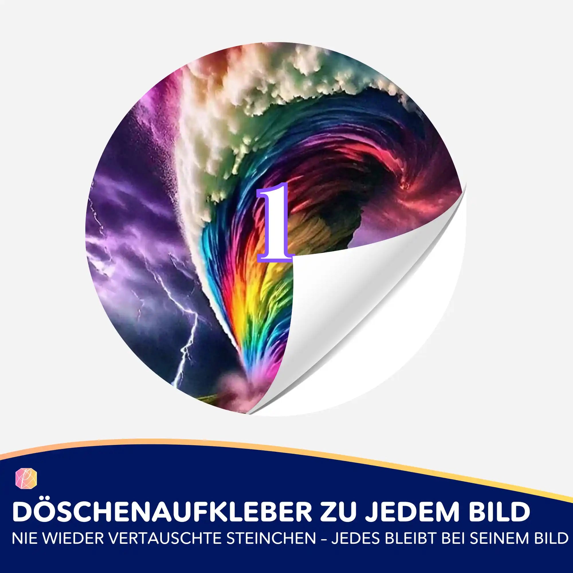 Döschenaufkleber - Wirbelsturm der Farben