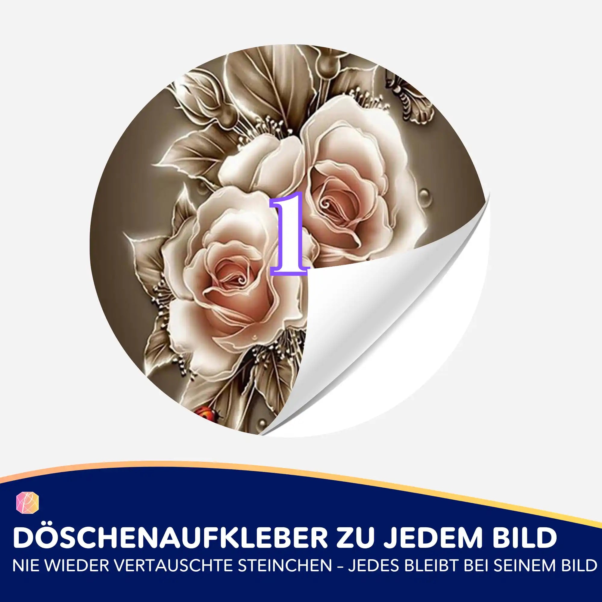 Döschenaufkleber - Goldene Rosen