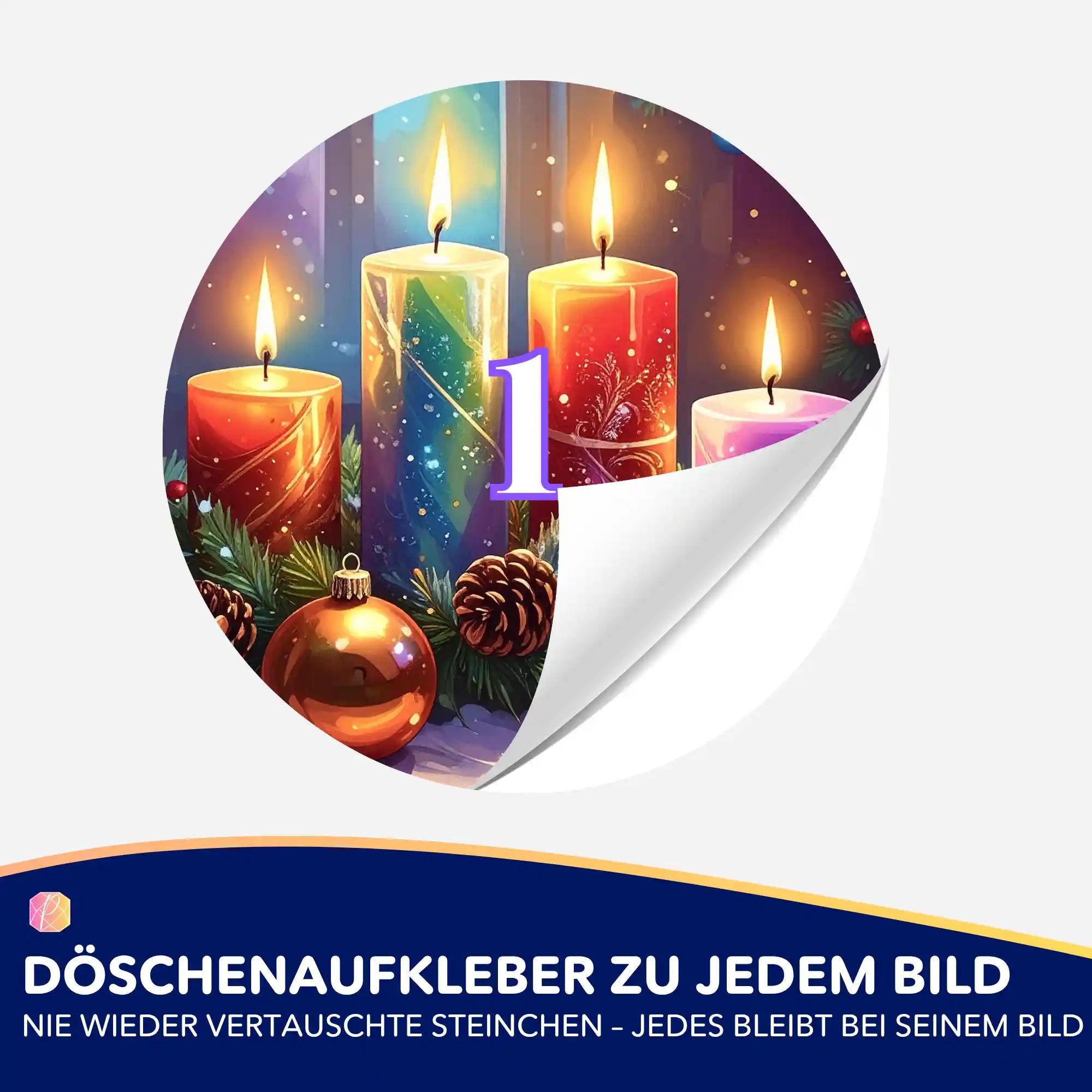 Döschenaufkleber - Adventsgesteck