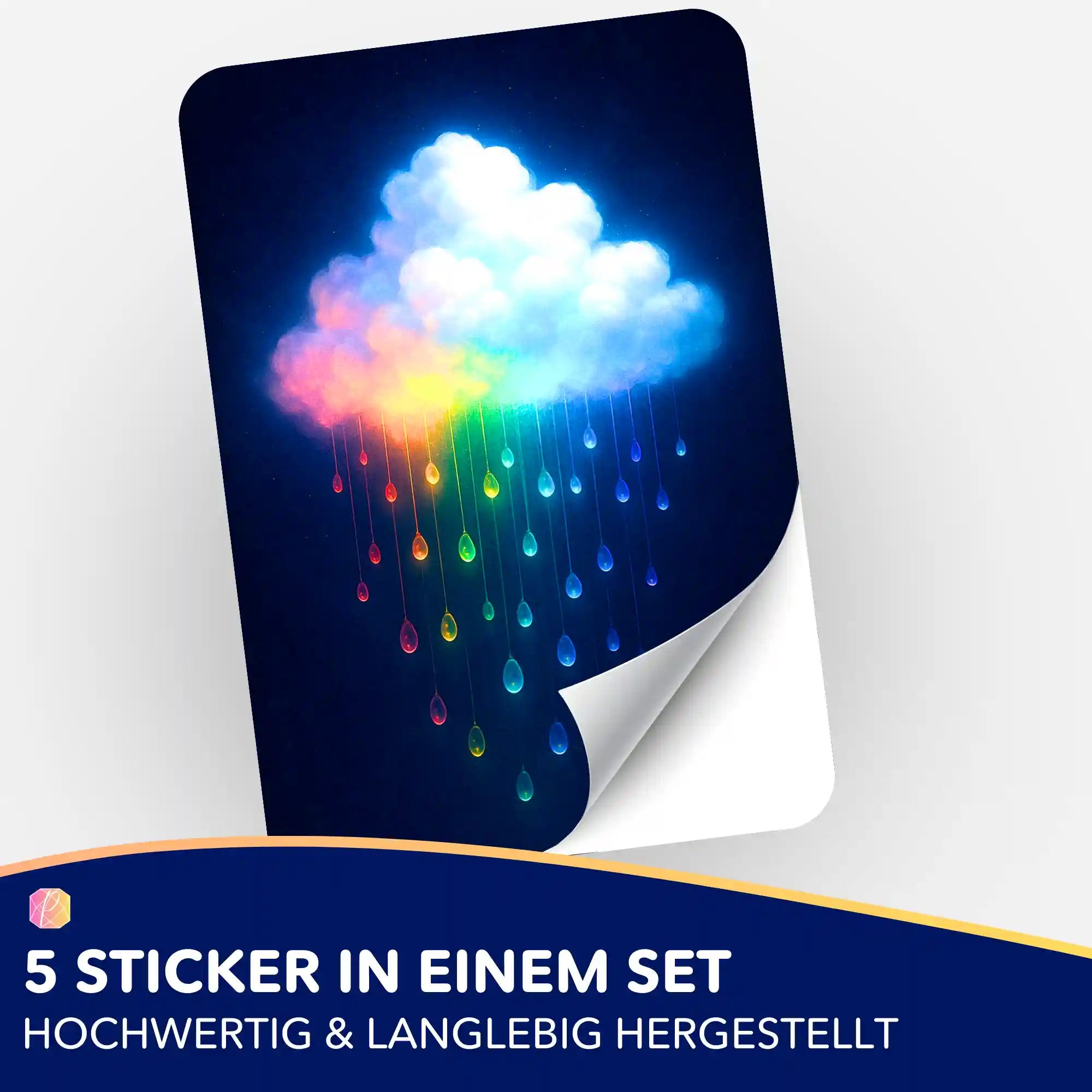Aufkleber 5er-Set - Jennifer Special - Regenbogenwolke