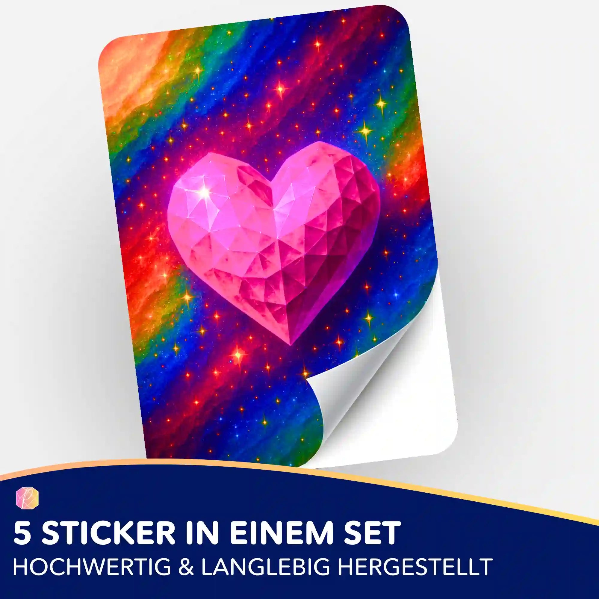 Aufkleber 5er-Set - Jennifer Special - Herzkristall
