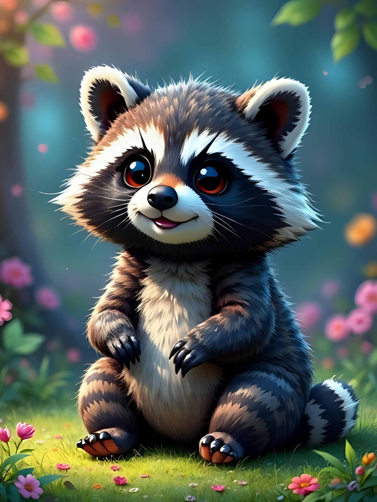 Diamond Painting Mini - Waschbär Brownie