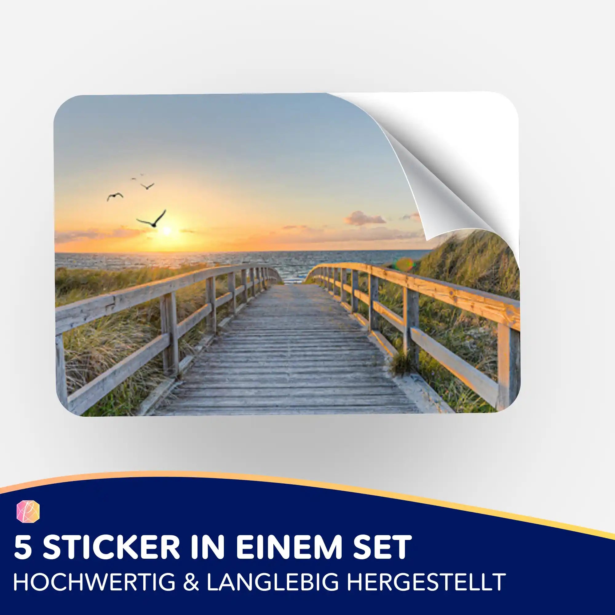 Aufkleber 5er-Set - Strand der Ruhe