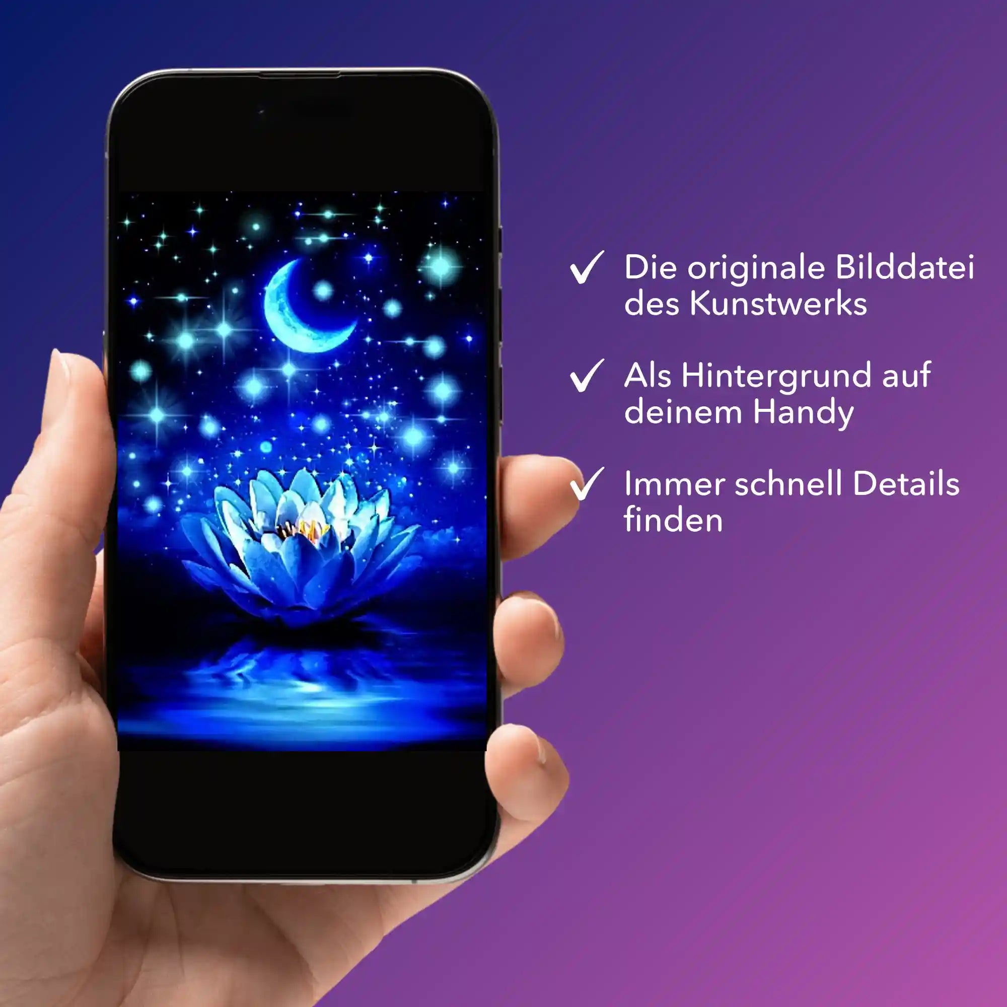 Digitale Bildmappe - Blaue Seerose MINI