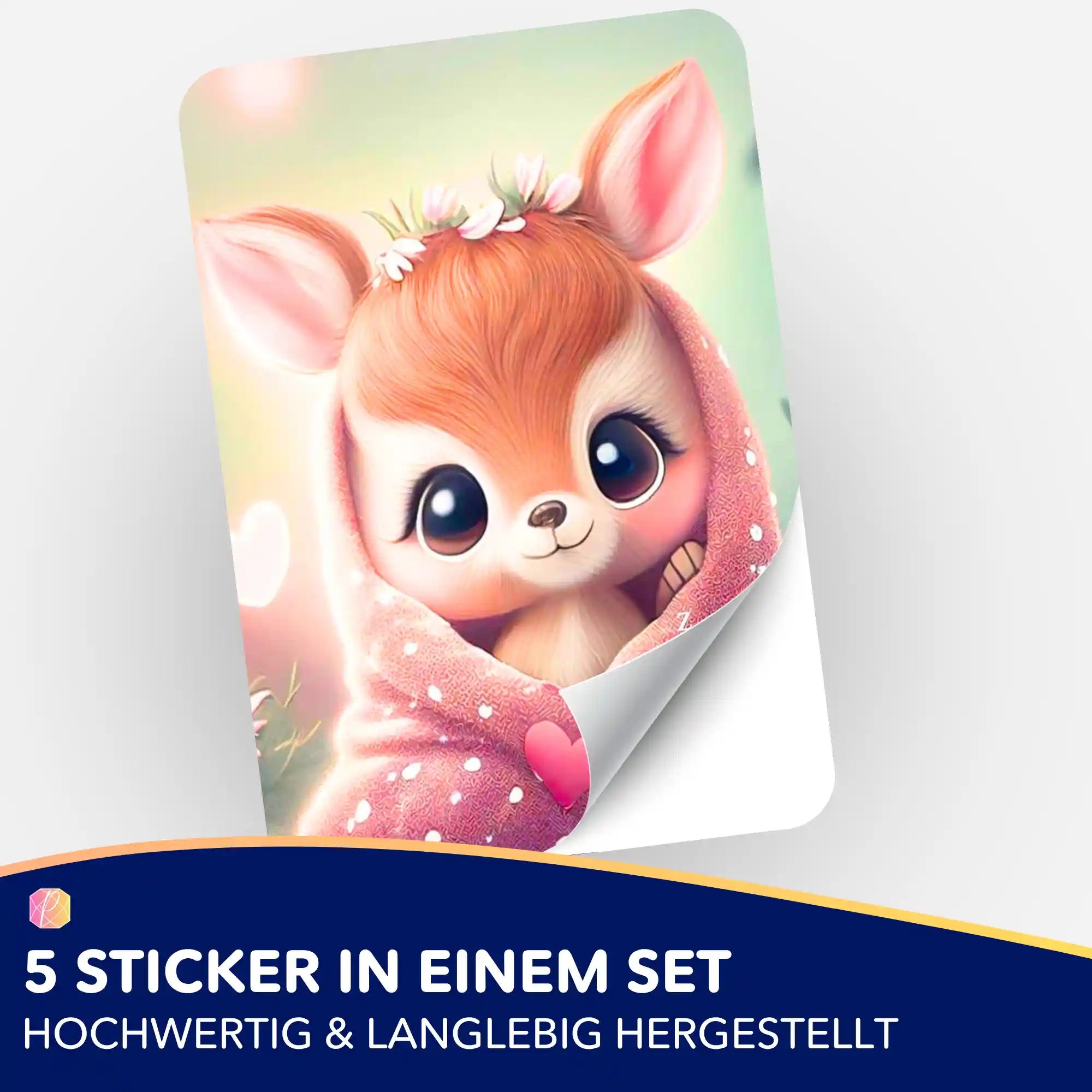 Aufkleber 5er-Set - Süsses Rehkitz